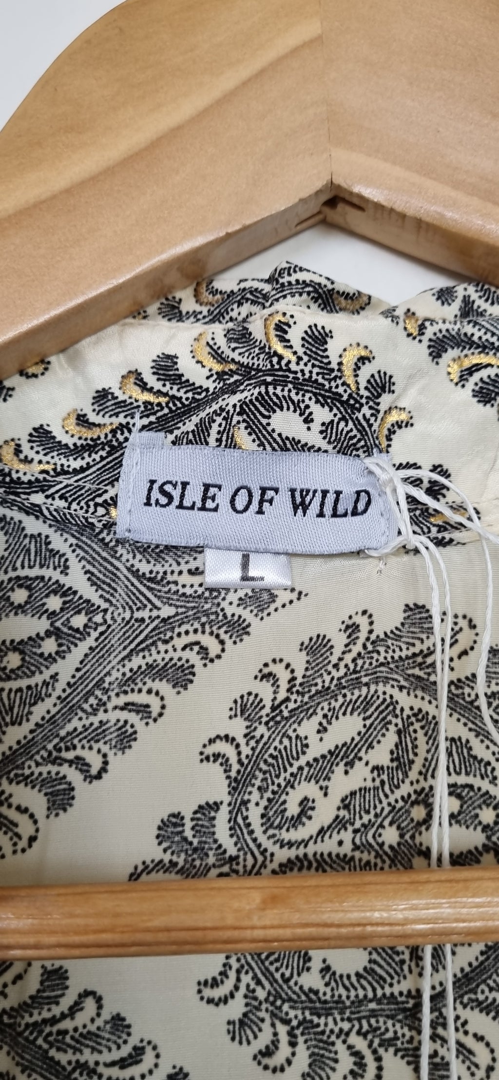 Isle of Wild Gold, Black and Cream Print Shirt Dress