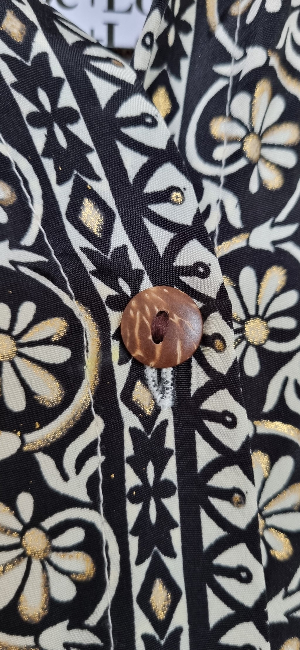 Isle of Wild Gold, Black and Cream Print Shirt Dress