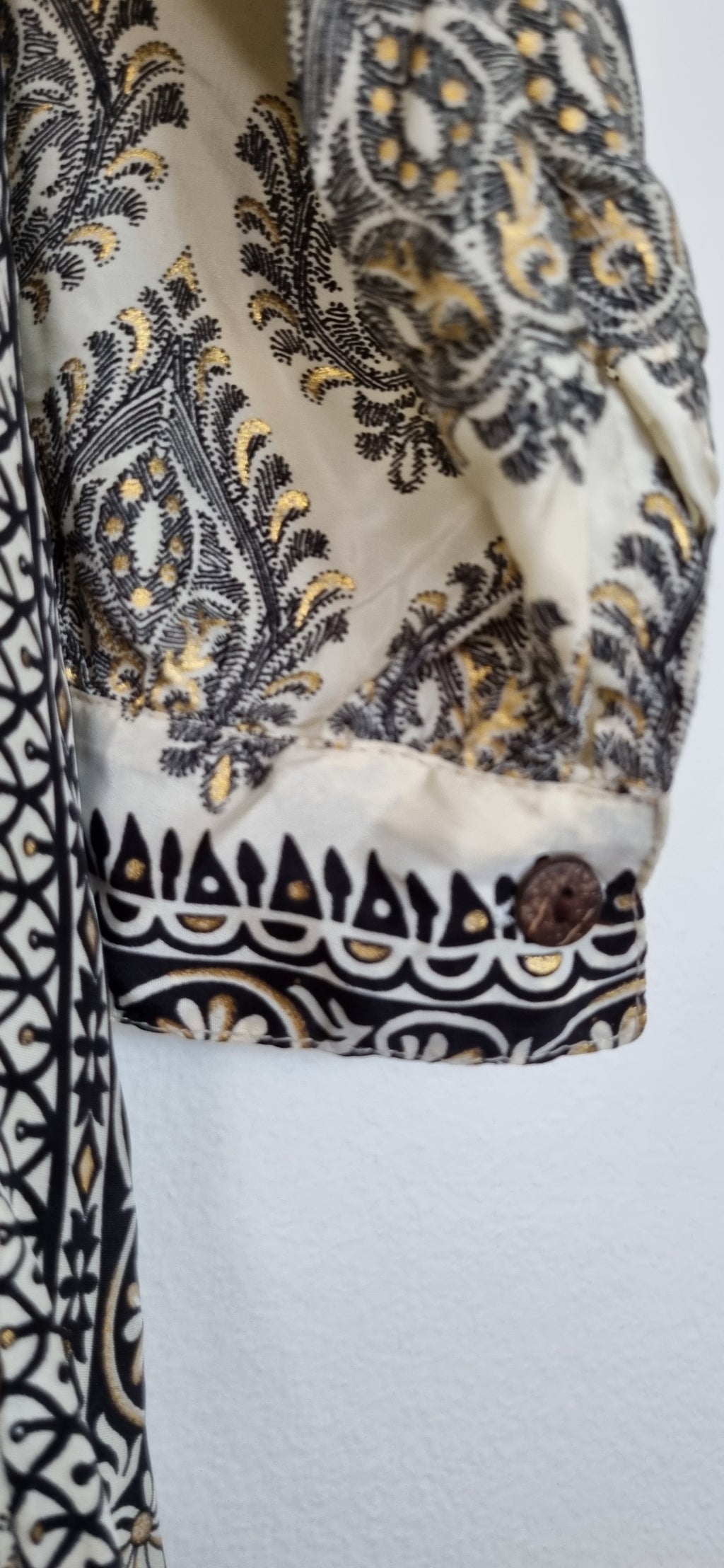 Isle of Wild Gold, Black and Cream Print Shirt Dress