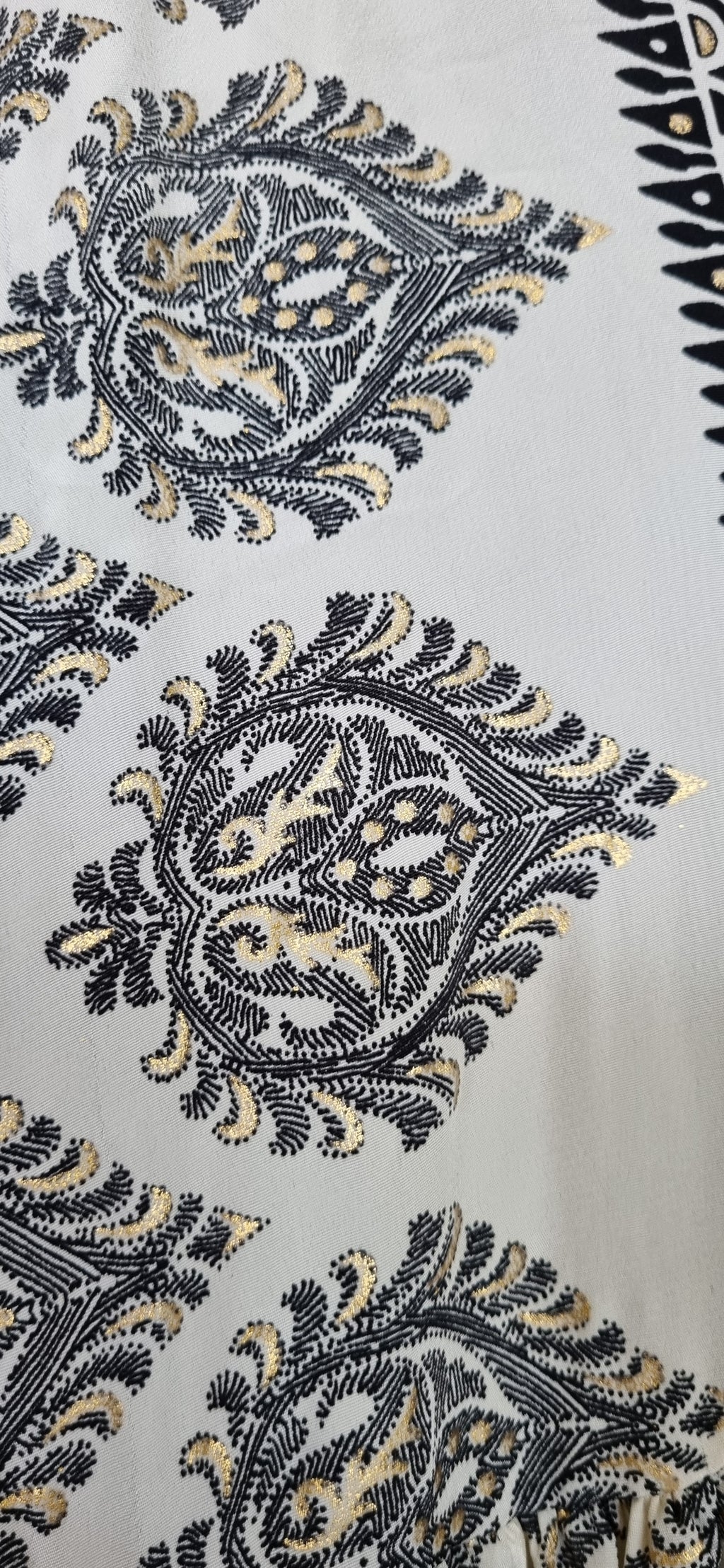 Isle of Wild Gold, Black and Cream Print Shirt Dress