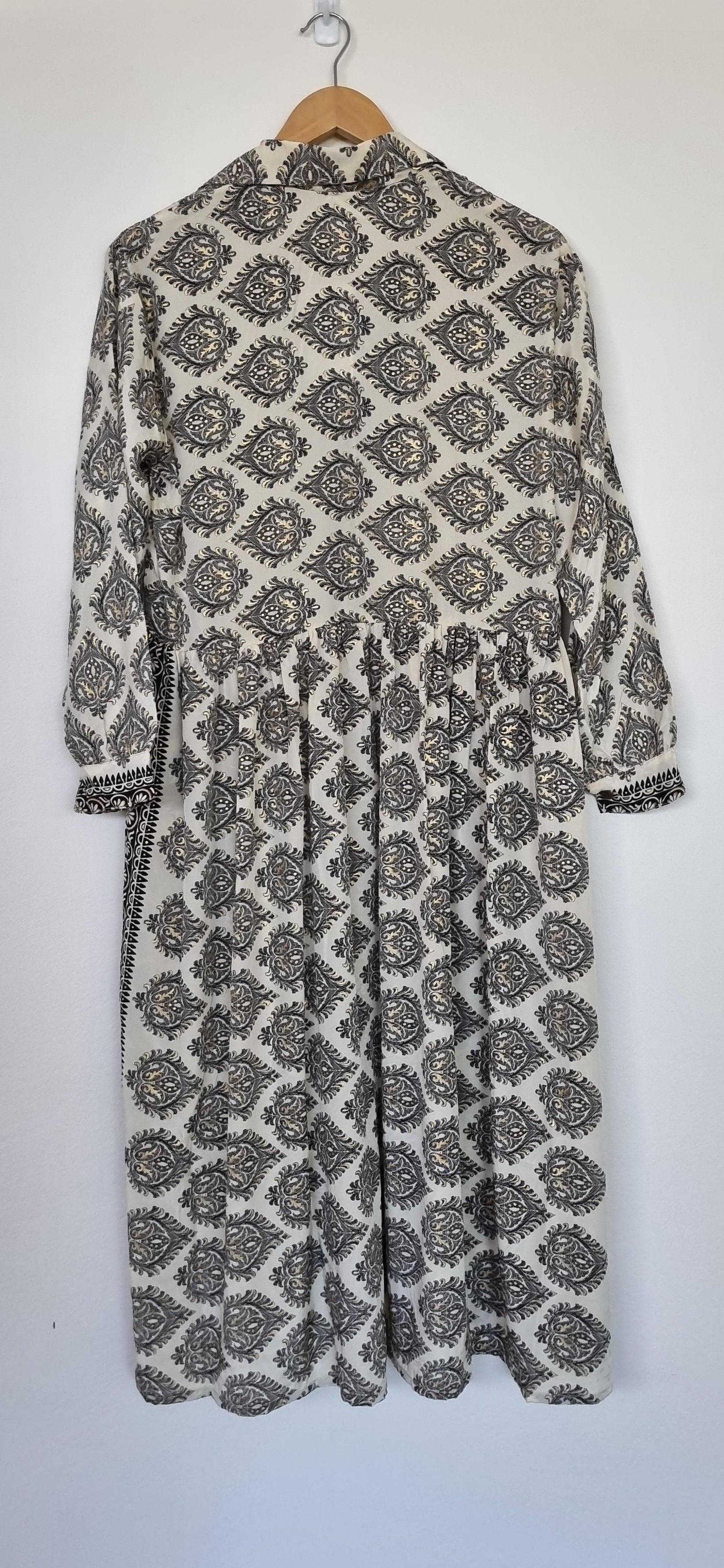 Isle of Wild Gold, Black and Cream Print Shirt Dress