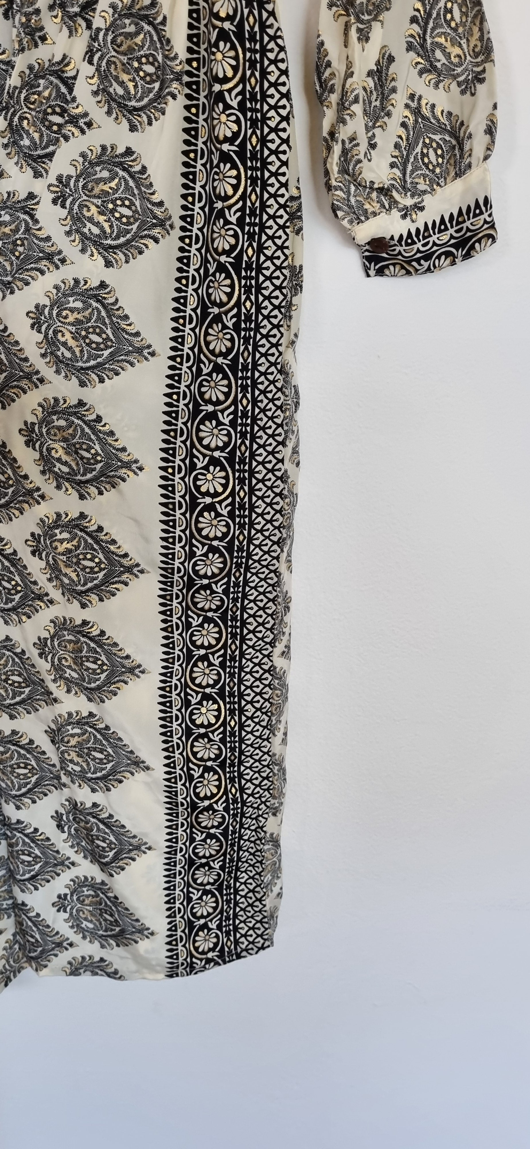 Isle of Wild Gold, Black and Cream Print Shirt Dress