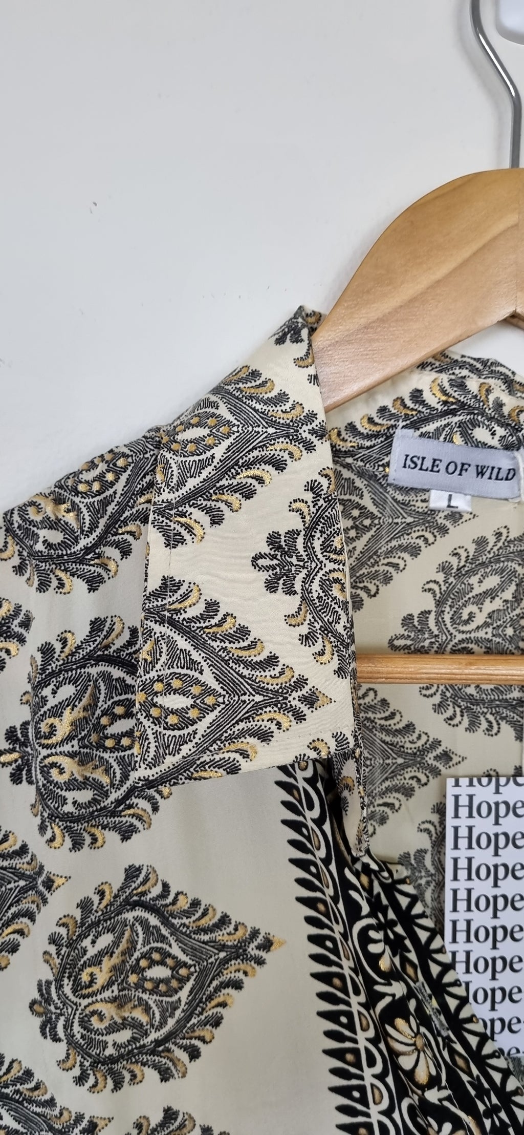 Isle of Wild Gold, Black and Cream Print Shirt Dress