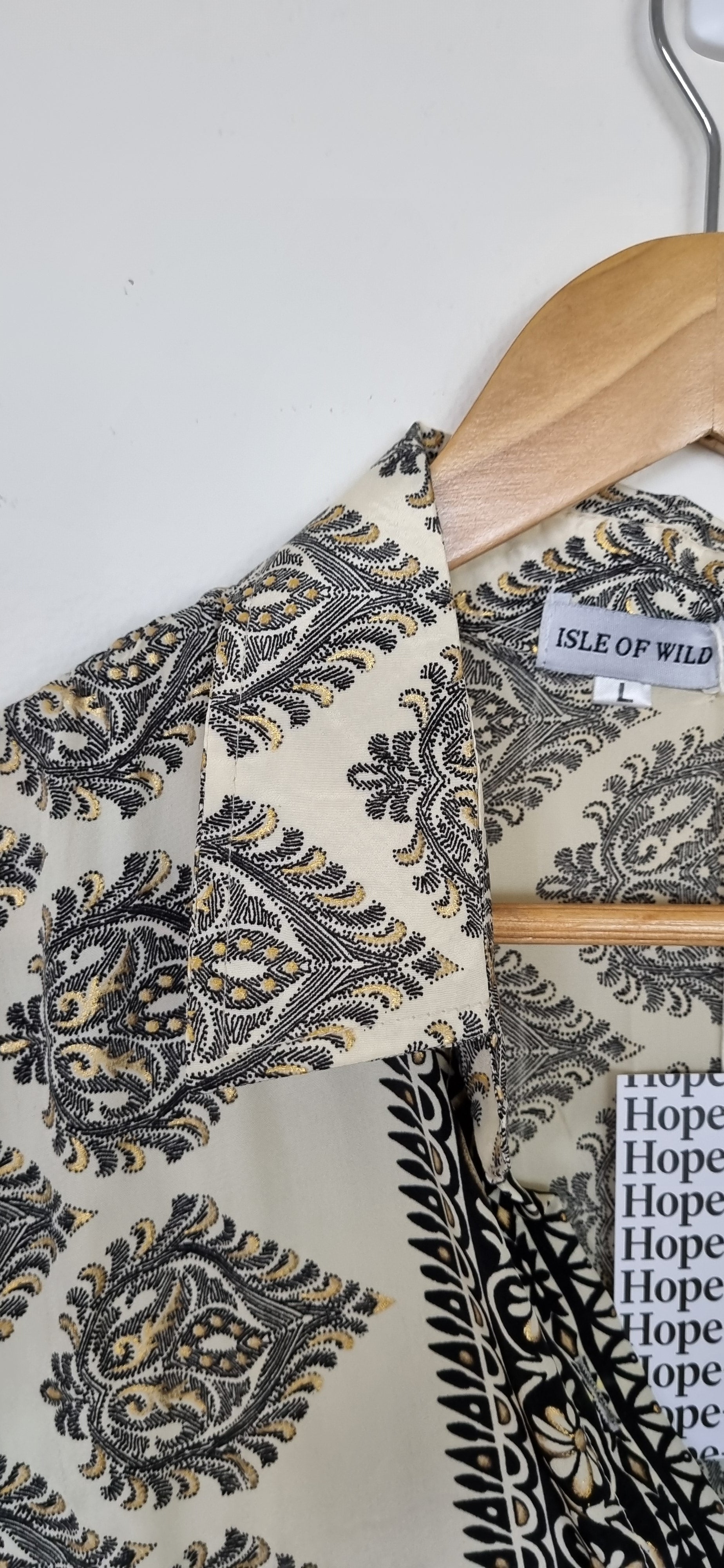 Isle of Wild Gold, Black and Cream Print Shirt Dress