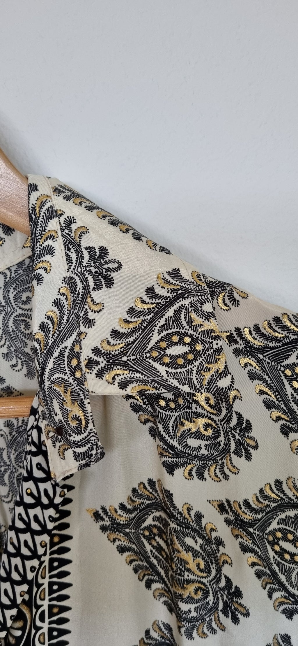 Isle of Wild Gold, Black and Cream Print Shirt Dress