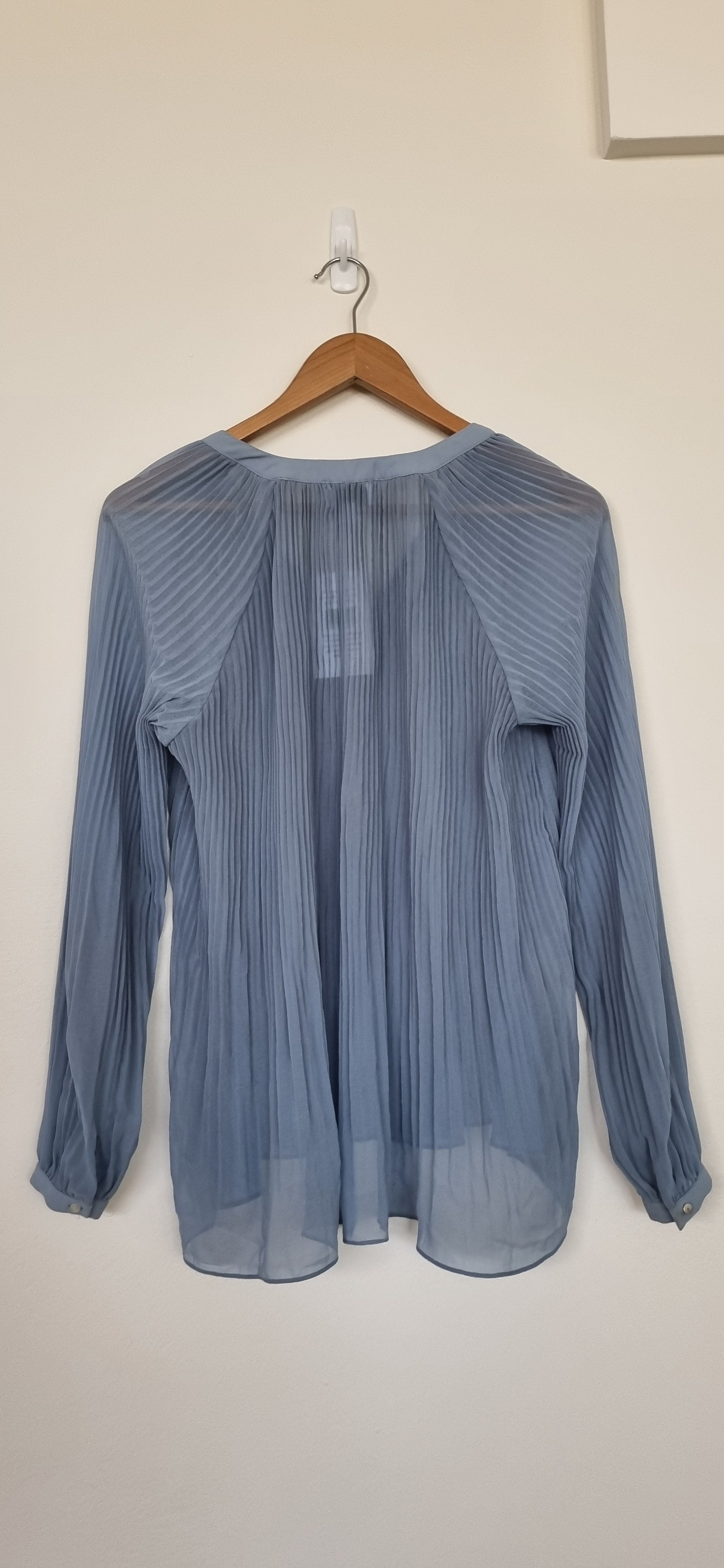 Witchery Sky Blue Pleated Top
