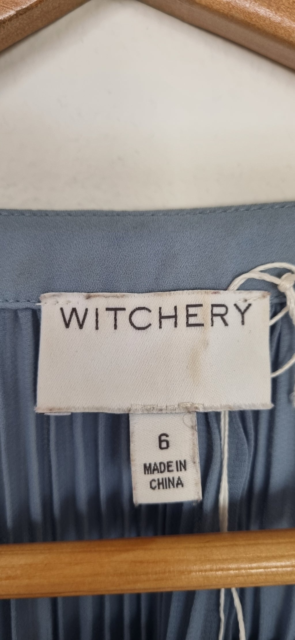 Witchery Sky Blue Pleated Top