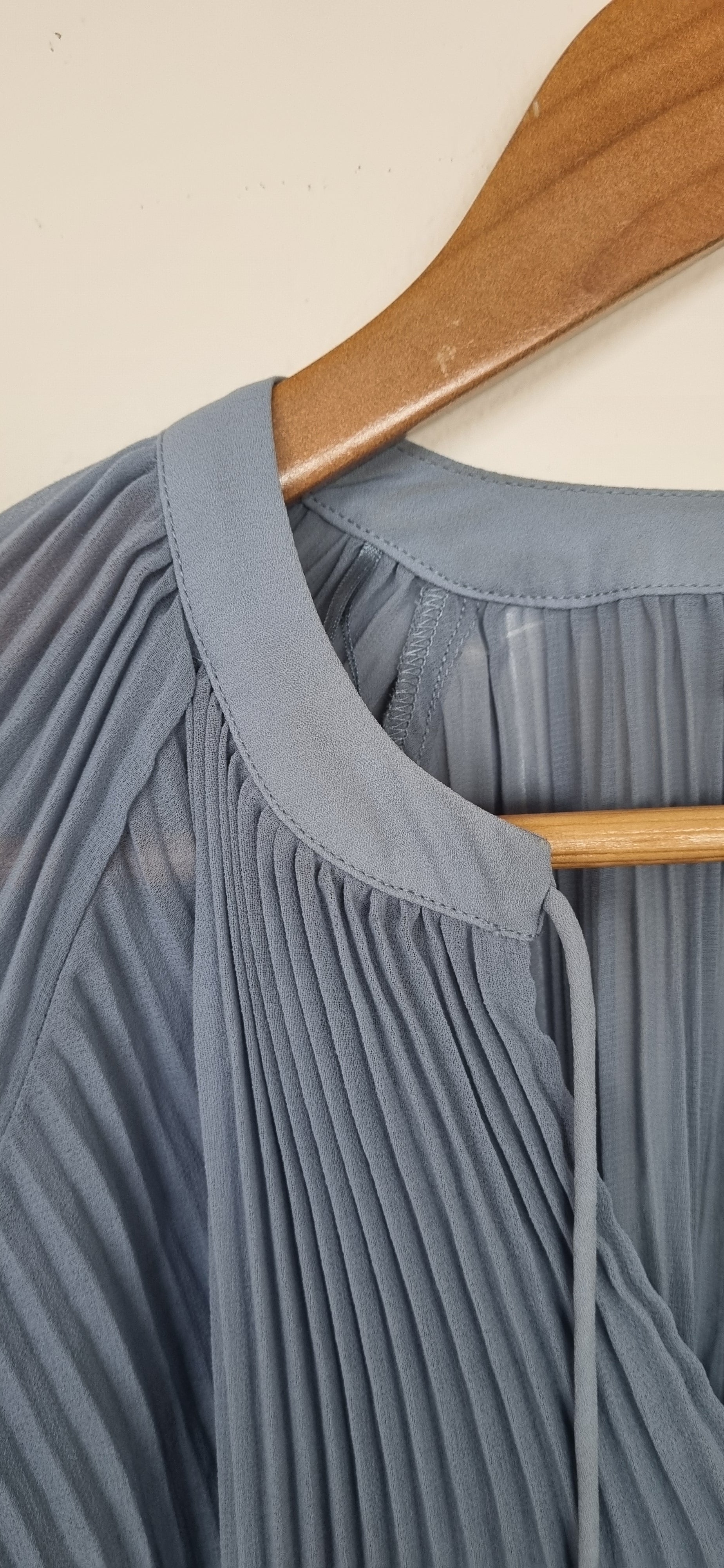Witchery Sky Blue Pleated Top
