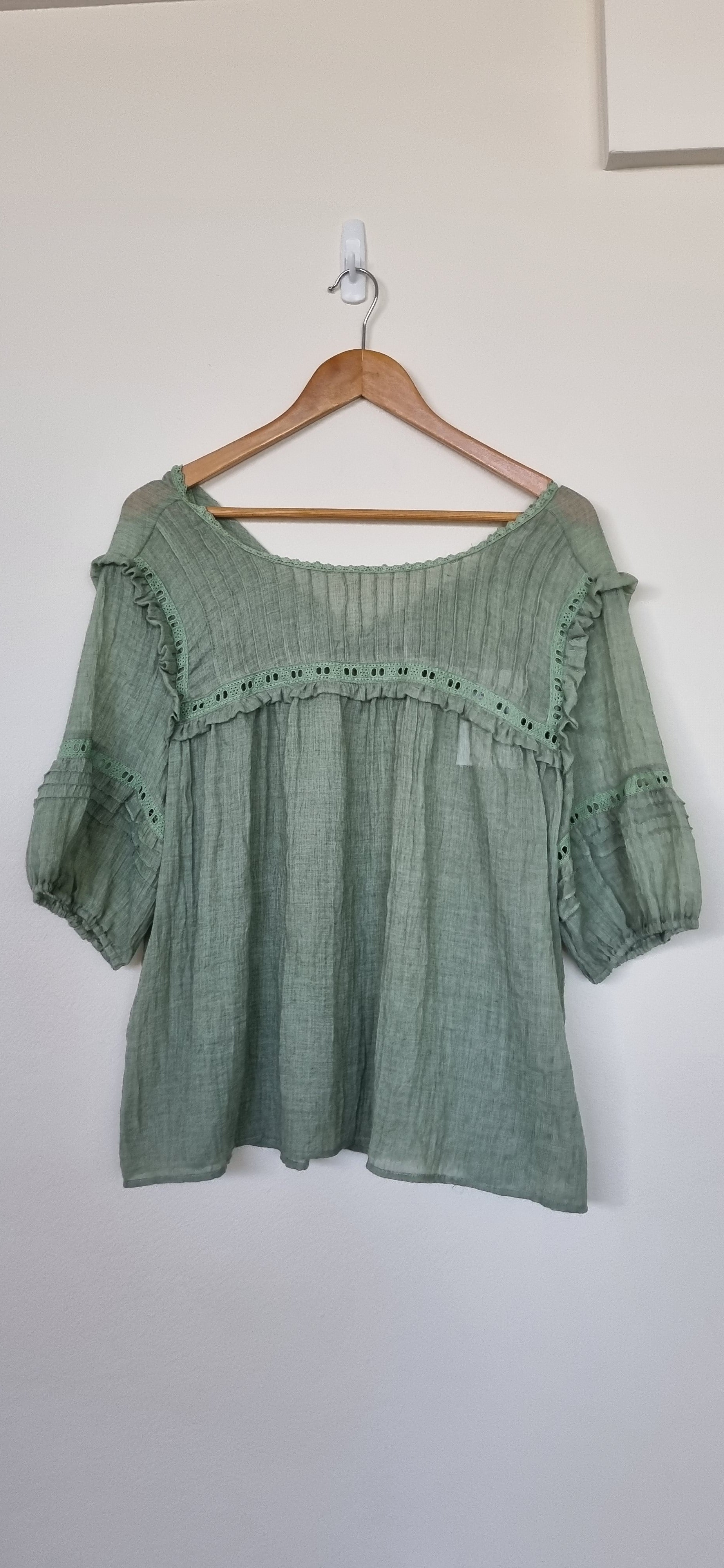 Indigo Designs Sage Cotton Blouse