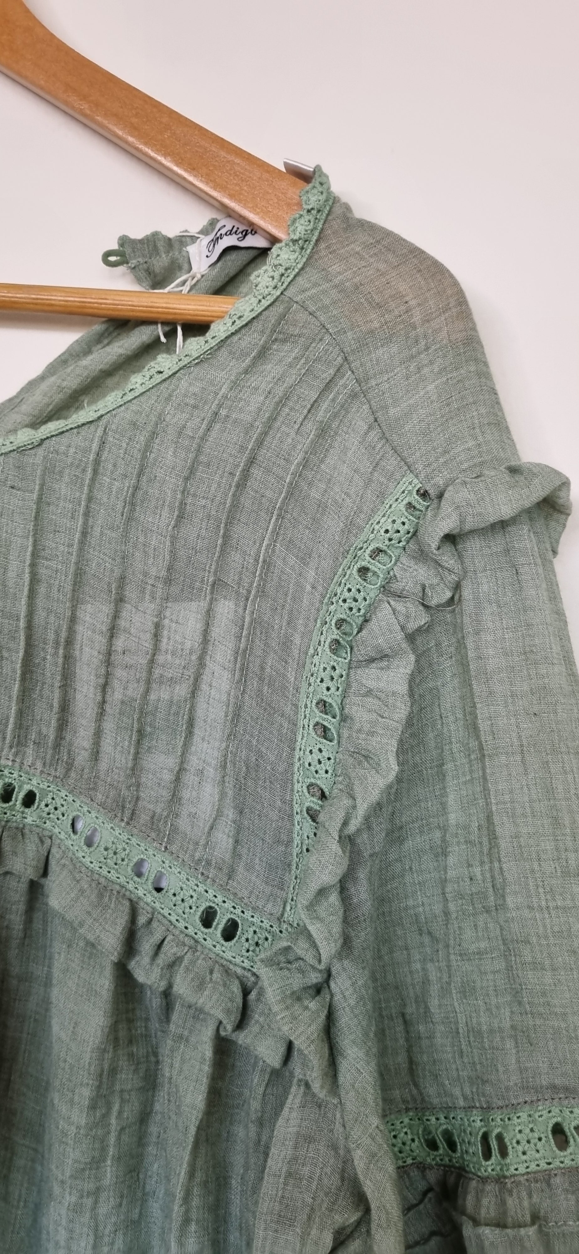 Indigo Designs Sage Cotton Blouse