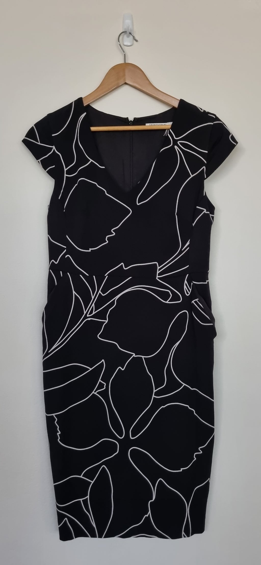 Sportscraft Floral Print Black Sheath Dress