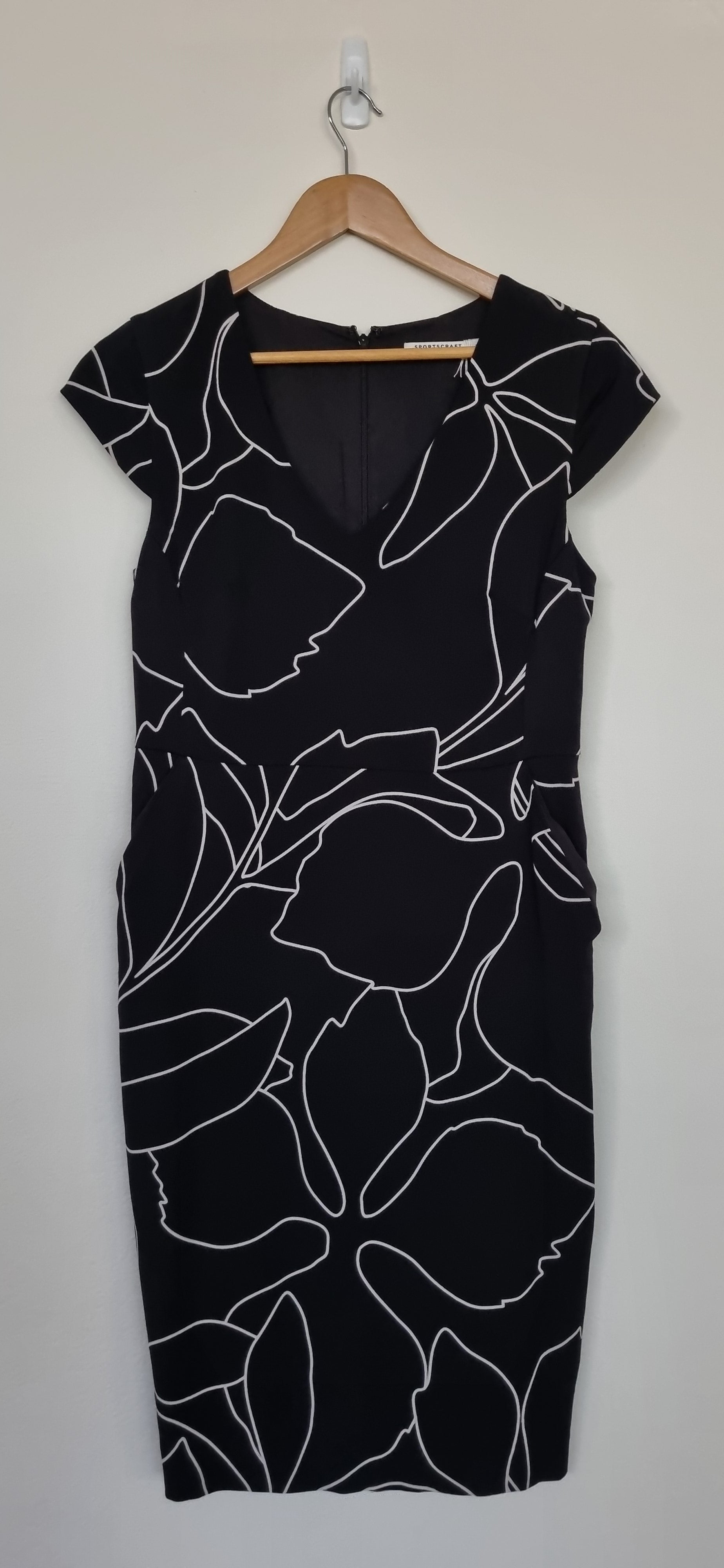 Sportscraft Floral Print Black Sheath Dress