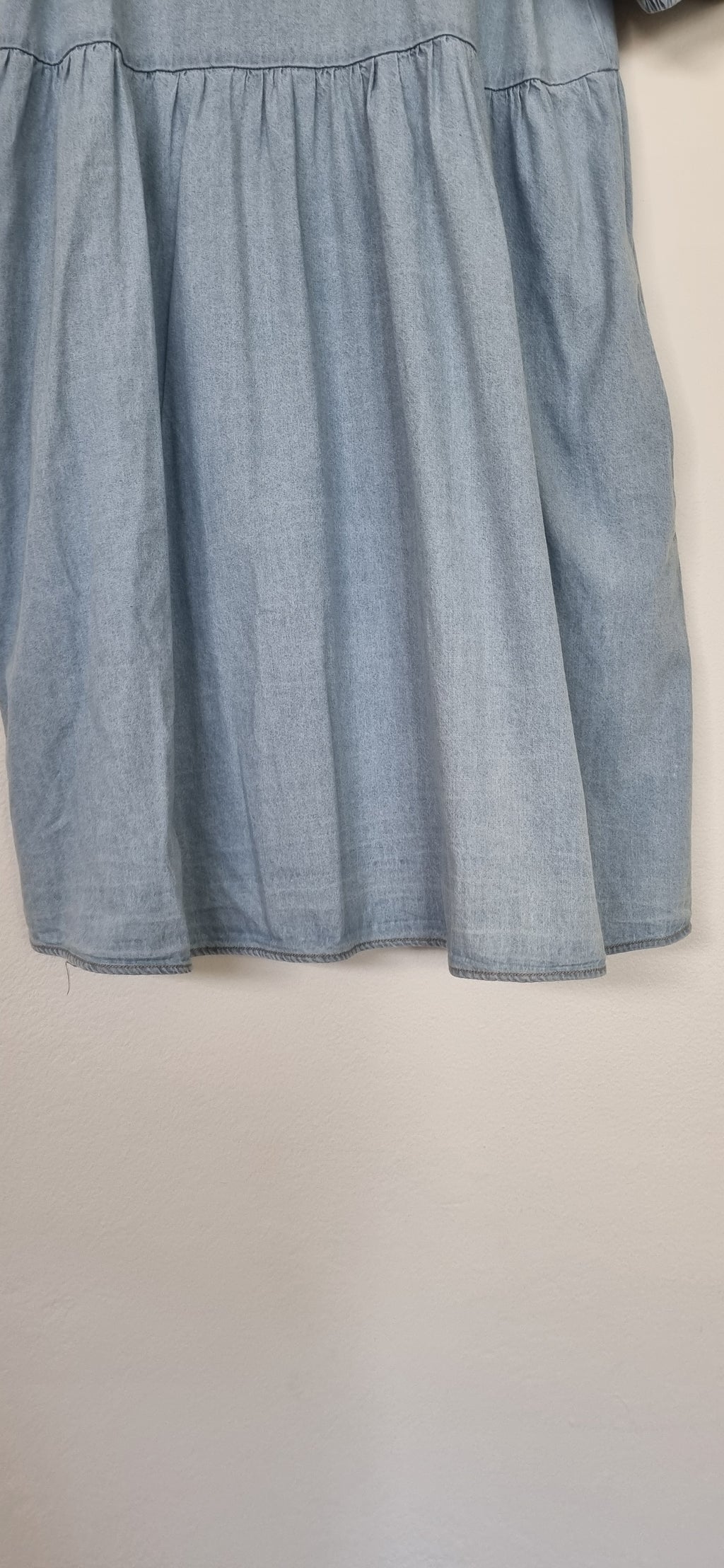 Grab Light Wash Demin Dress