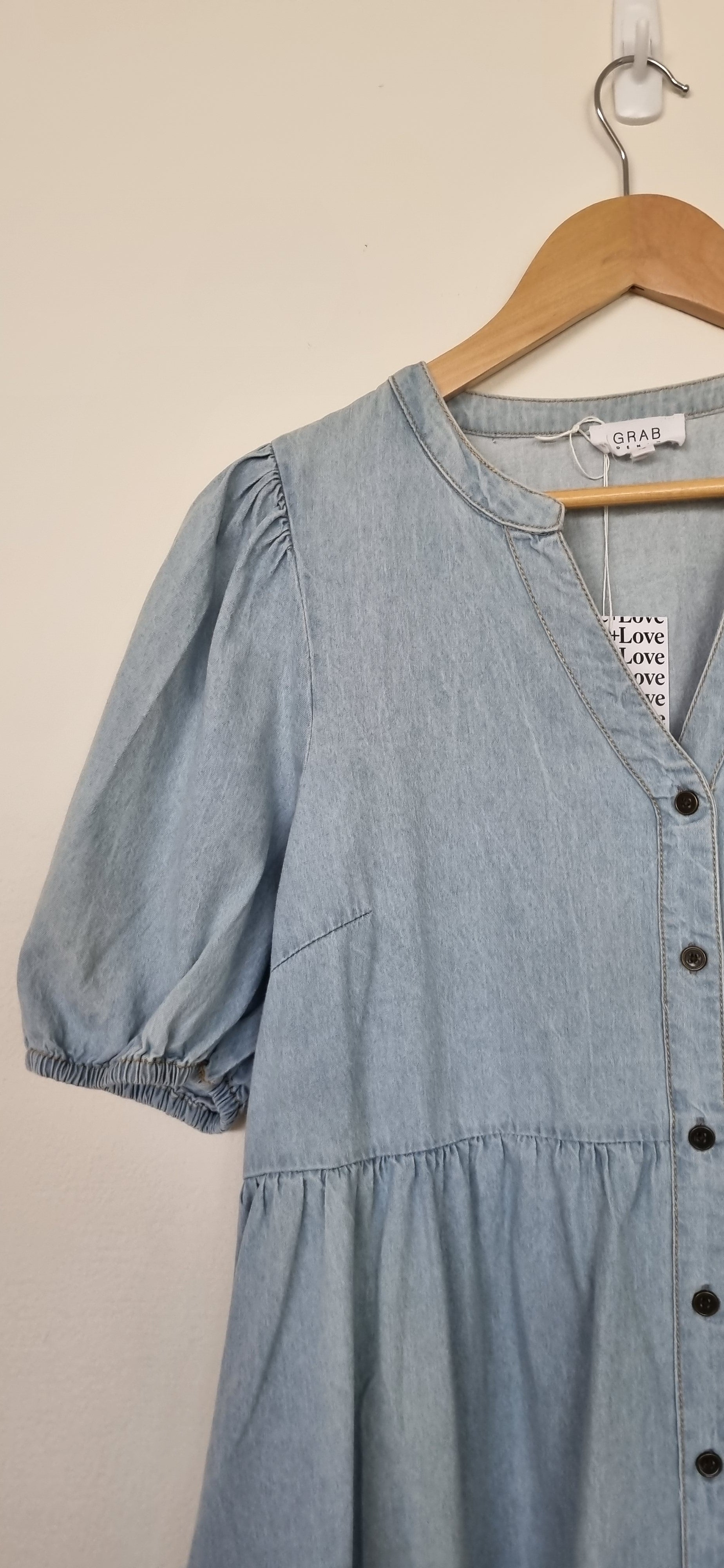 Grab Light Wash Demin Dress
