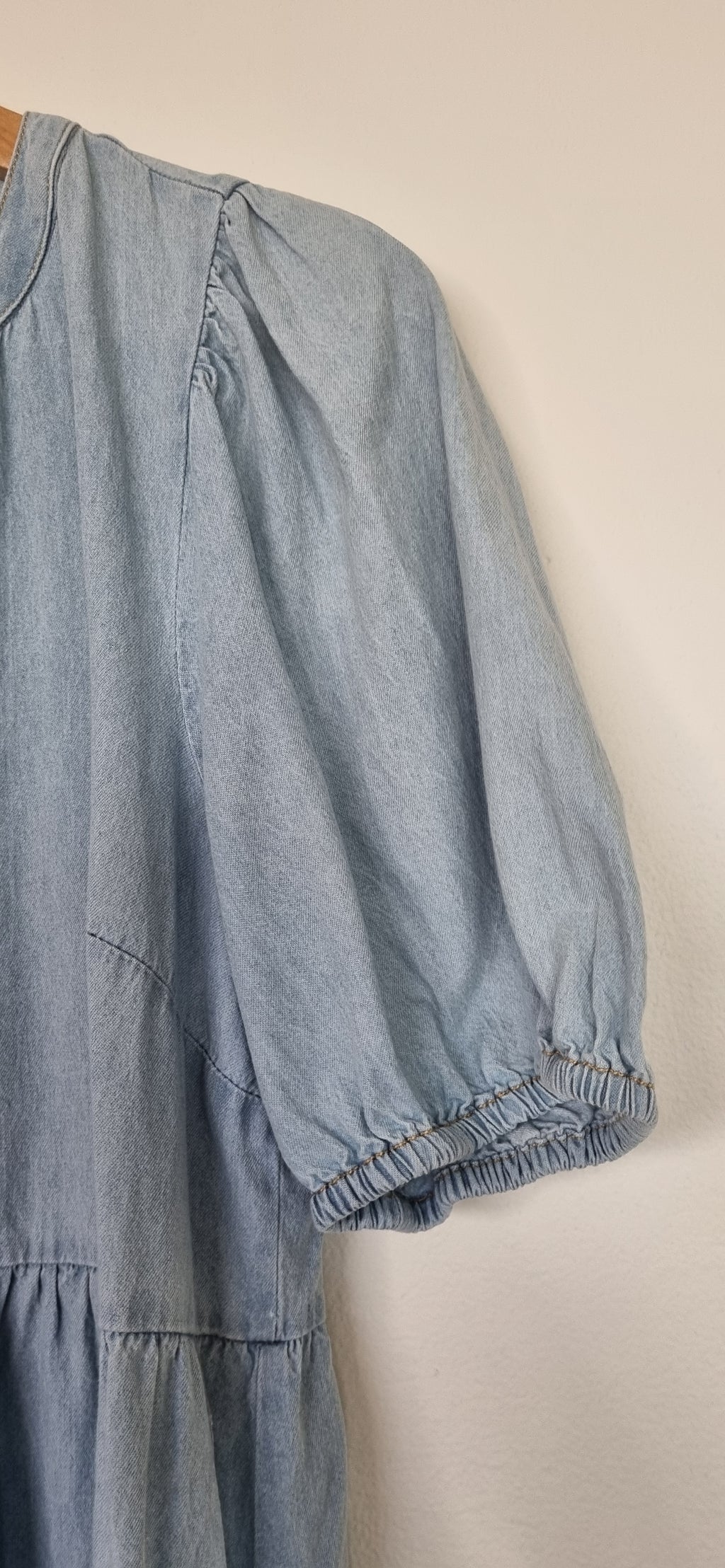 Grab Light Wash Demin Dress