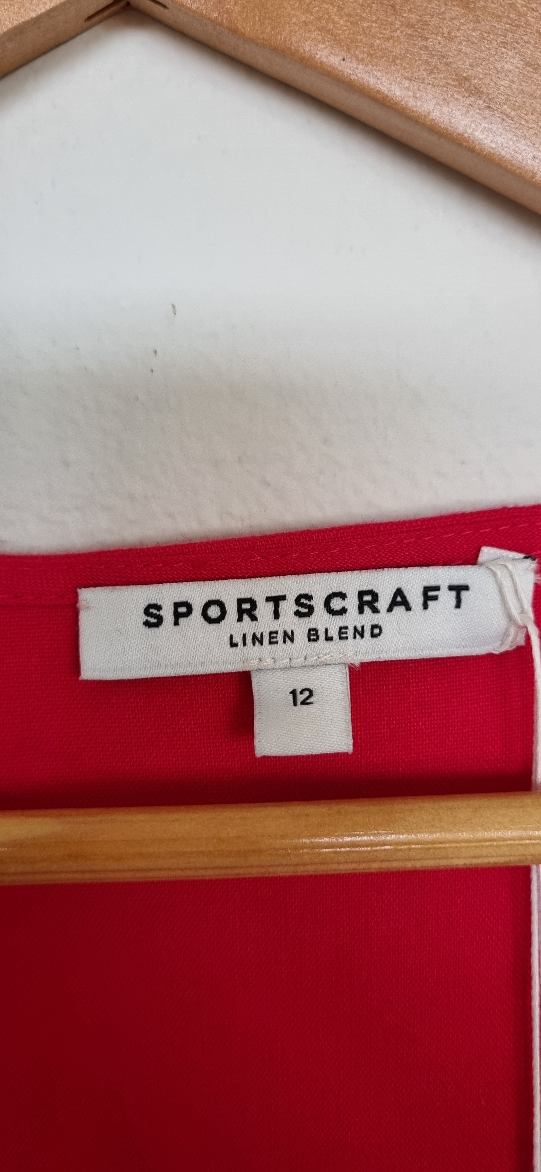 Sportscraft Pink Linen-Blend Wrap Dress