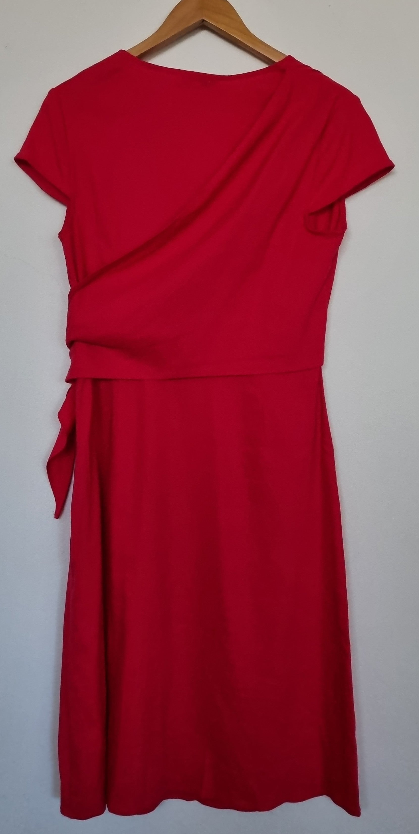 Sportscraft Pink Linen-Blend Wrap Dress