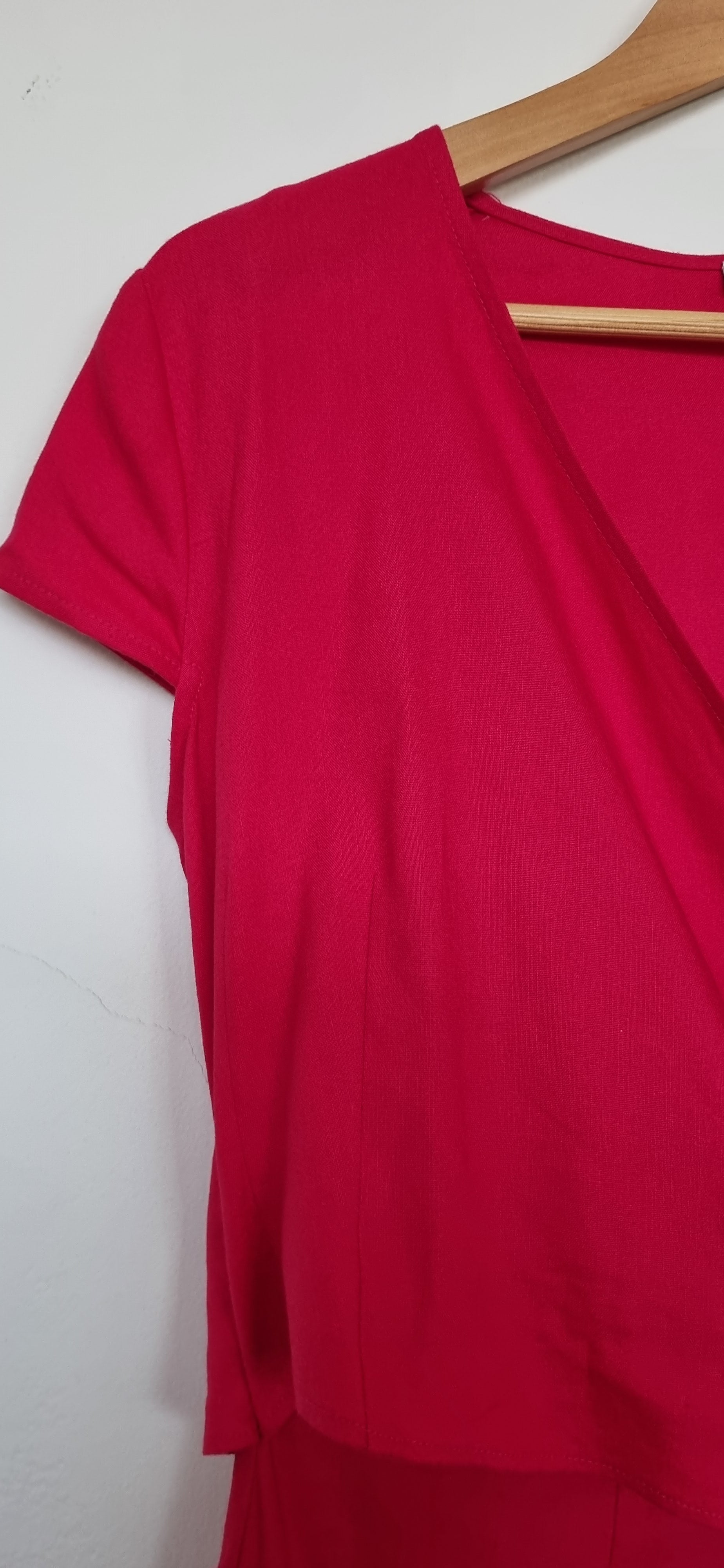 Sportscraft Pink Linen-Blend Wrap Dress