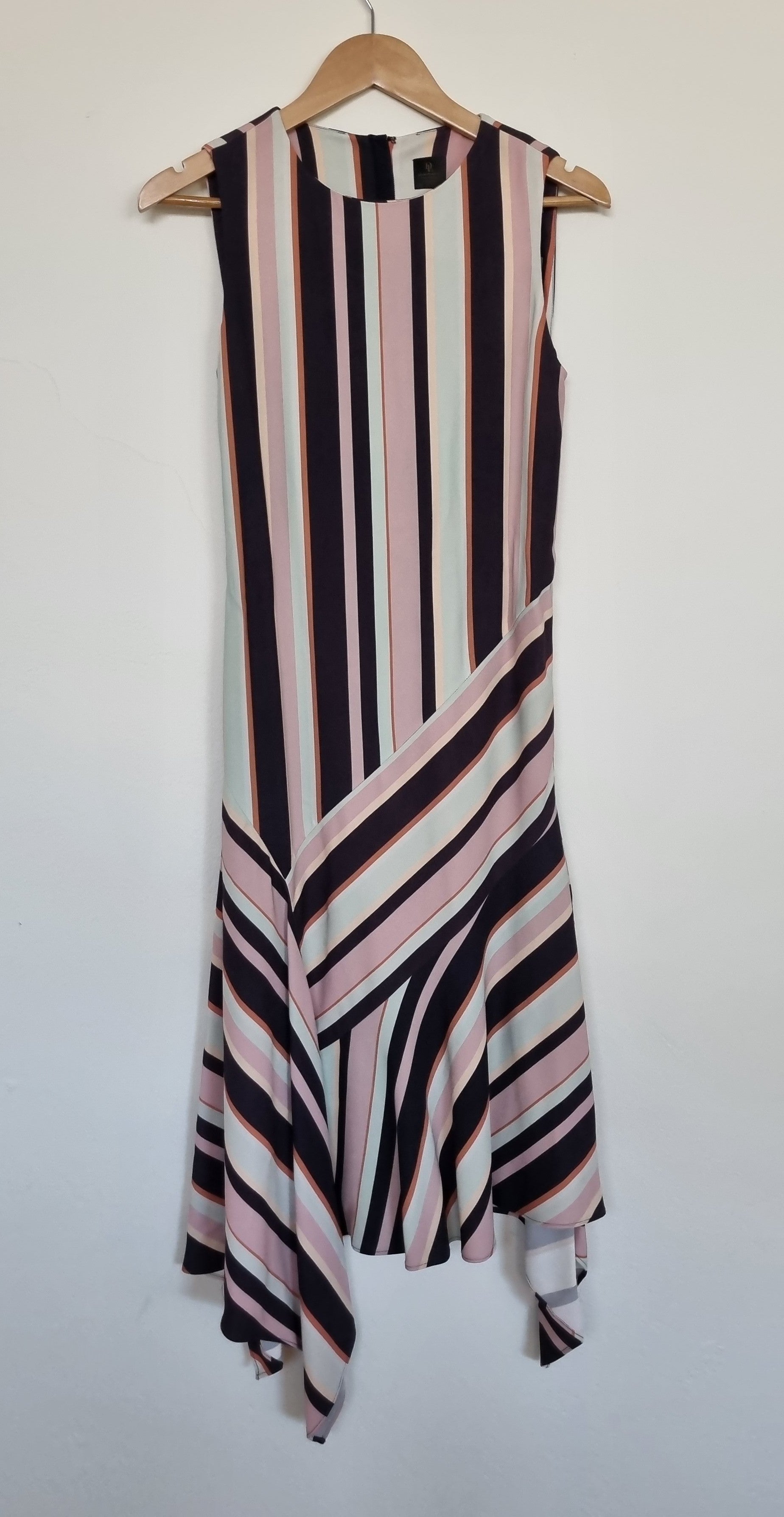 David Lawrence Asymmetric Stripe Dress