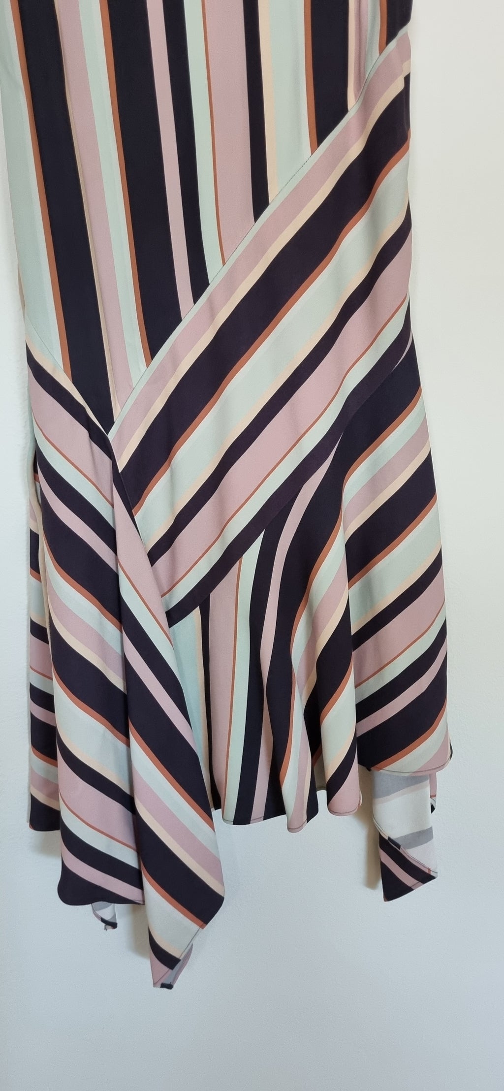 David Lawrence Asymmetric Stripe Dress