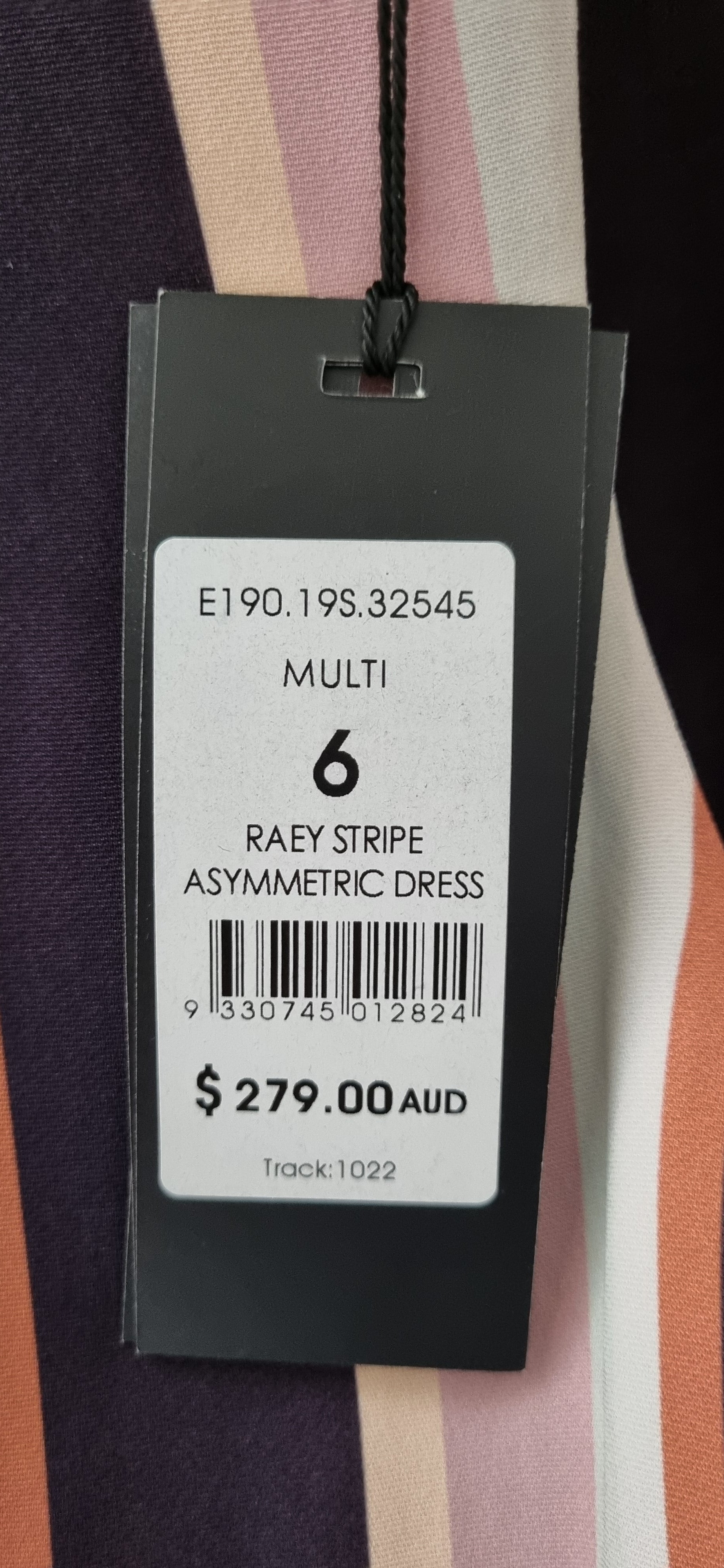 David Lawrence Asymmetric Stripe Dress