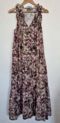 Sussan Floral Linen-Blend Maxi Sleeveless Dress
