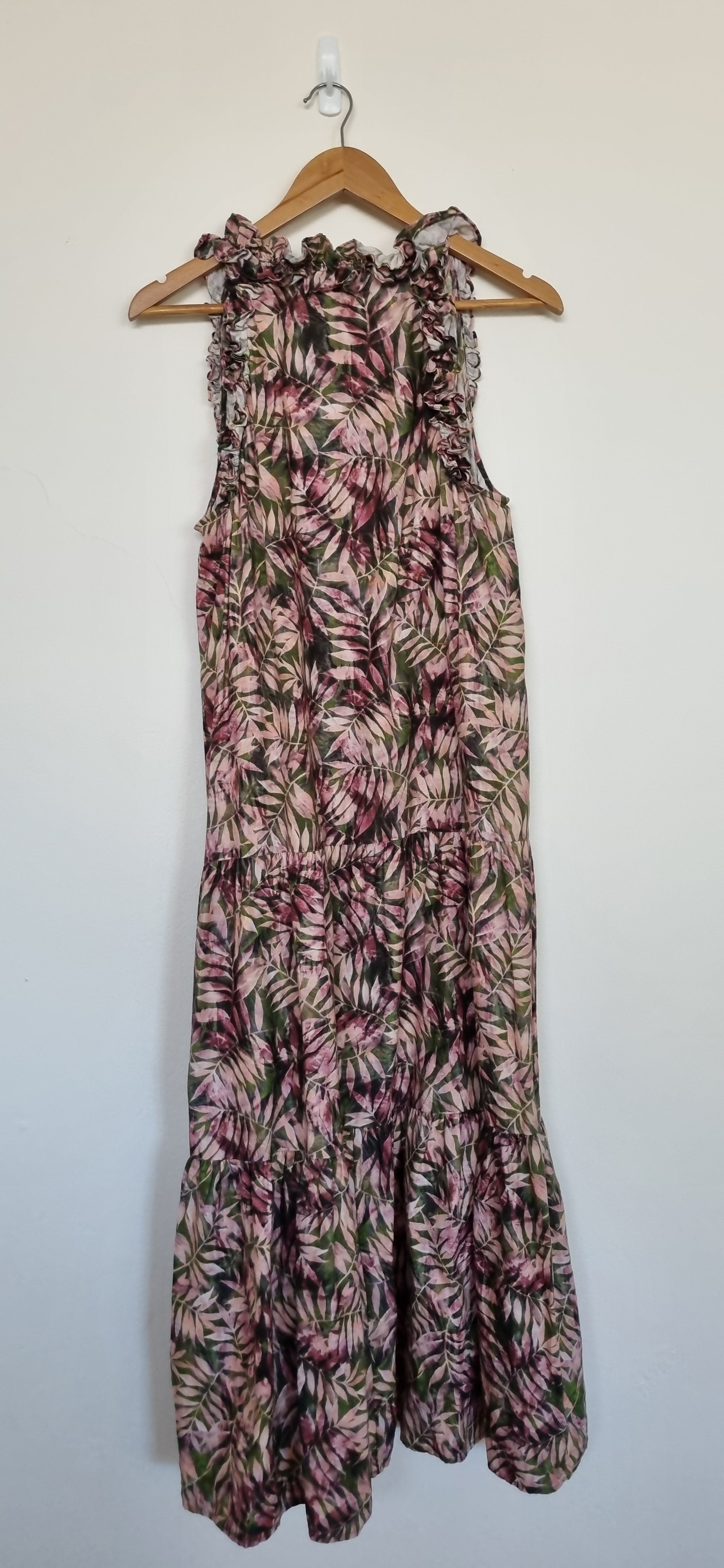 Sussan Floral Linen-Blend Maxi Sleeveless Dress