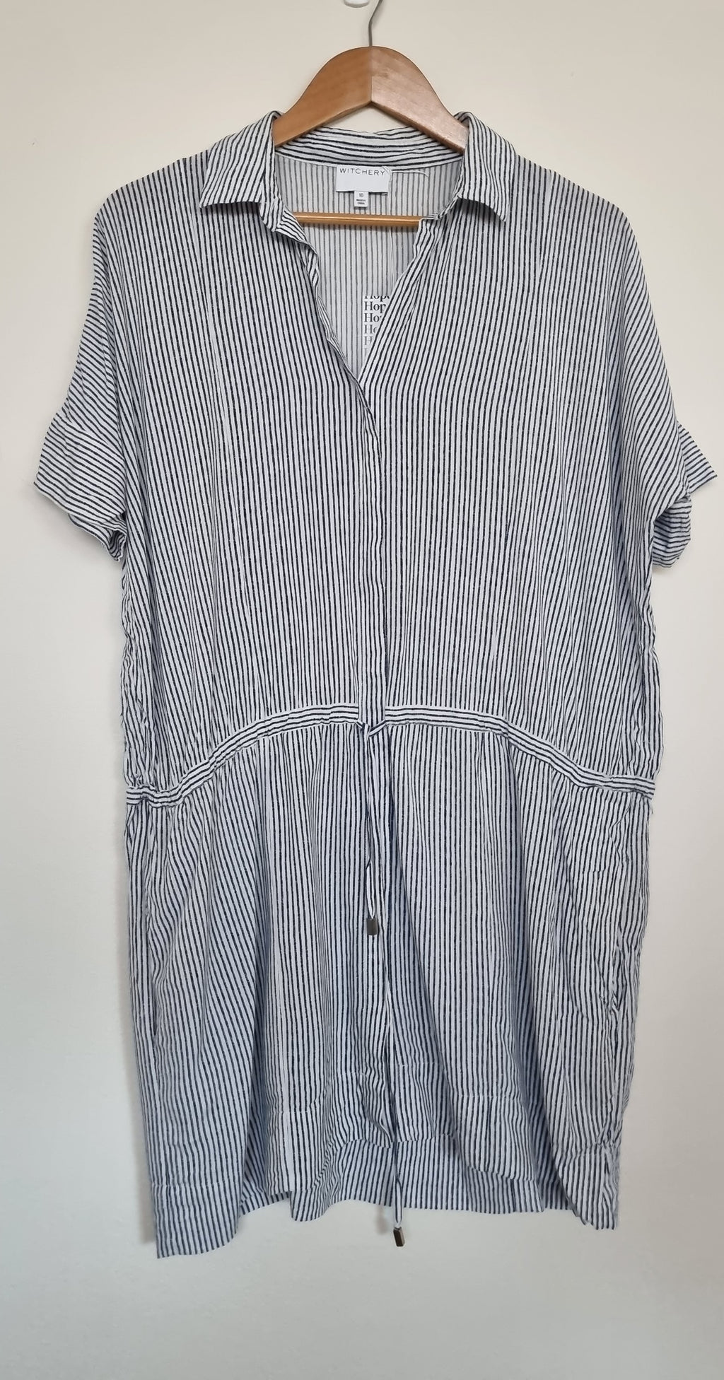 Witchery Navy & White Shirt Dress
