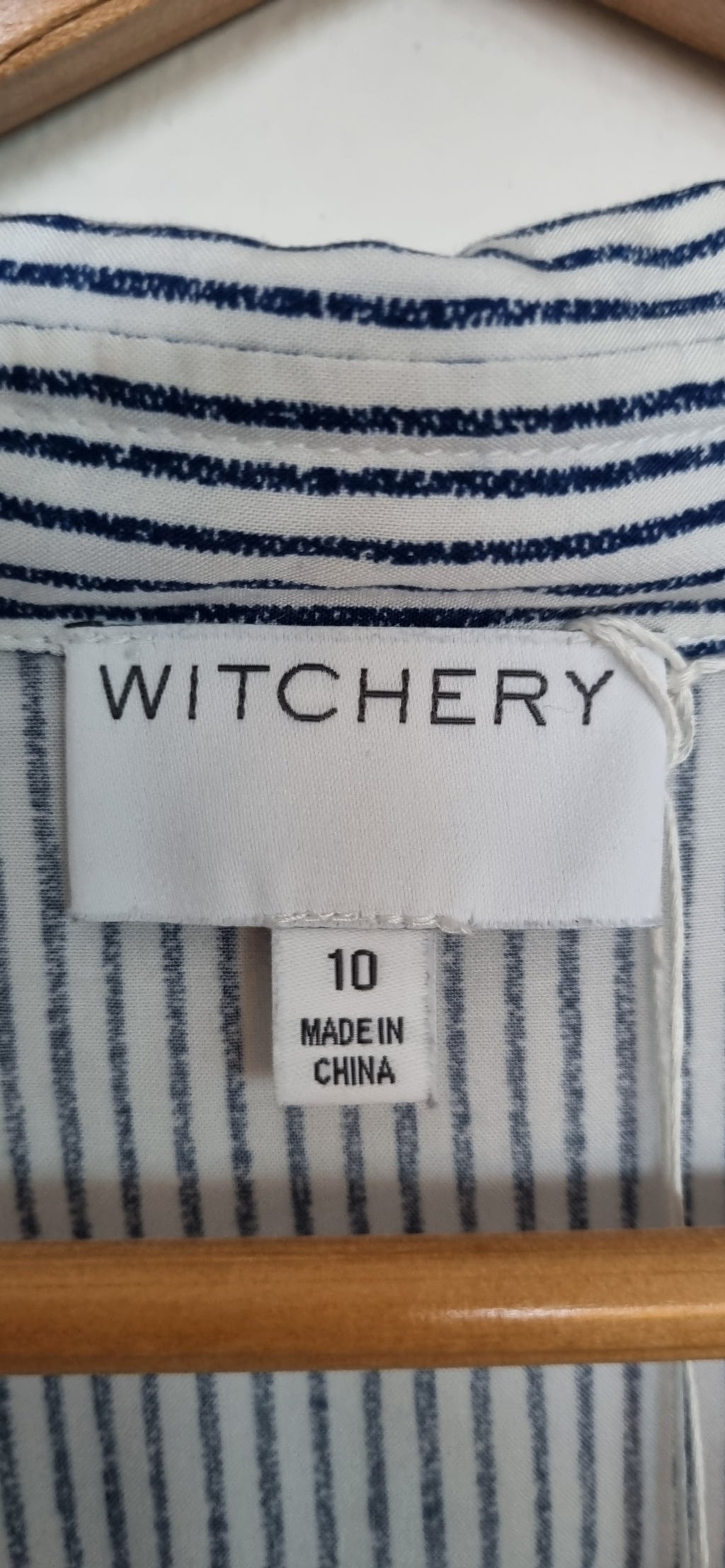 Witchery Navy & White Shirt Dress