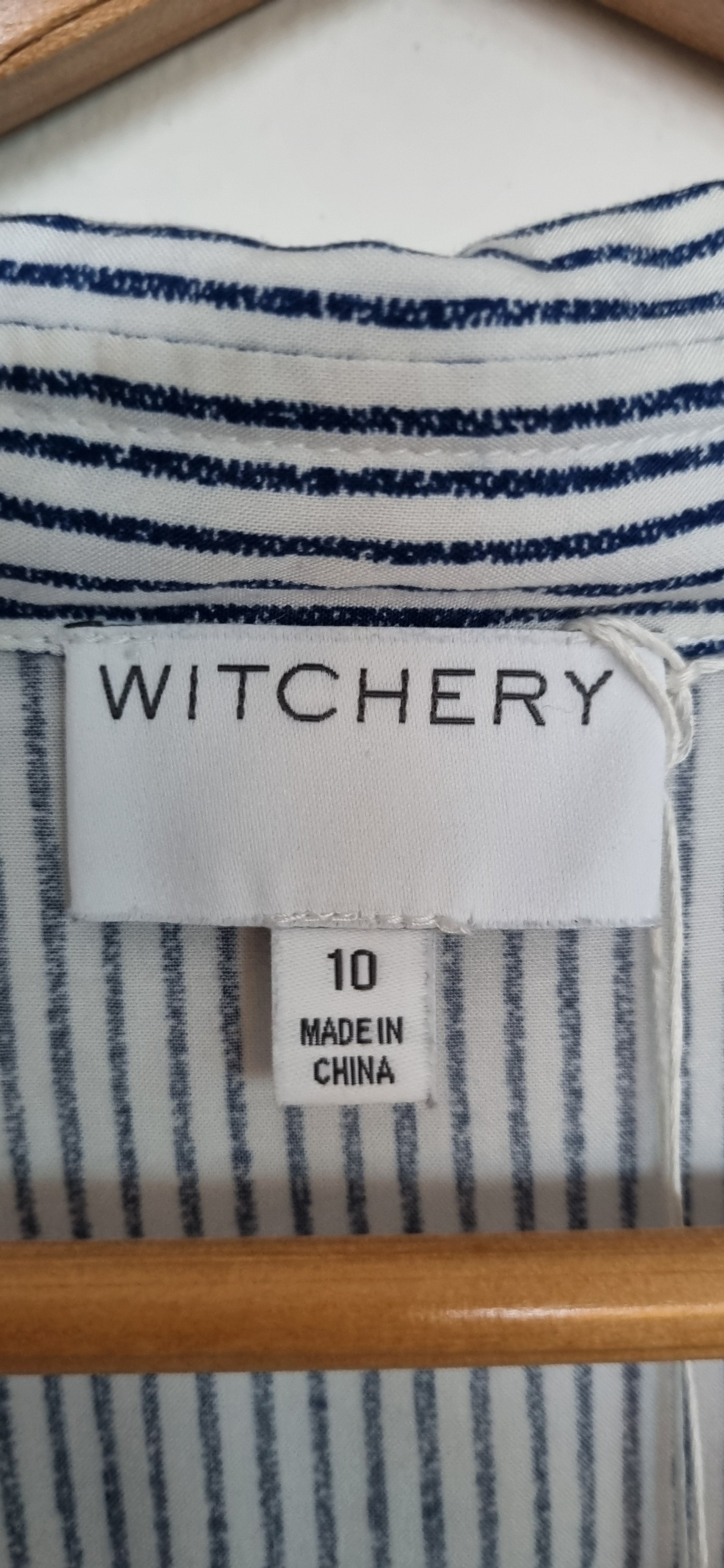 Witchery Navy & White Shirt Dress