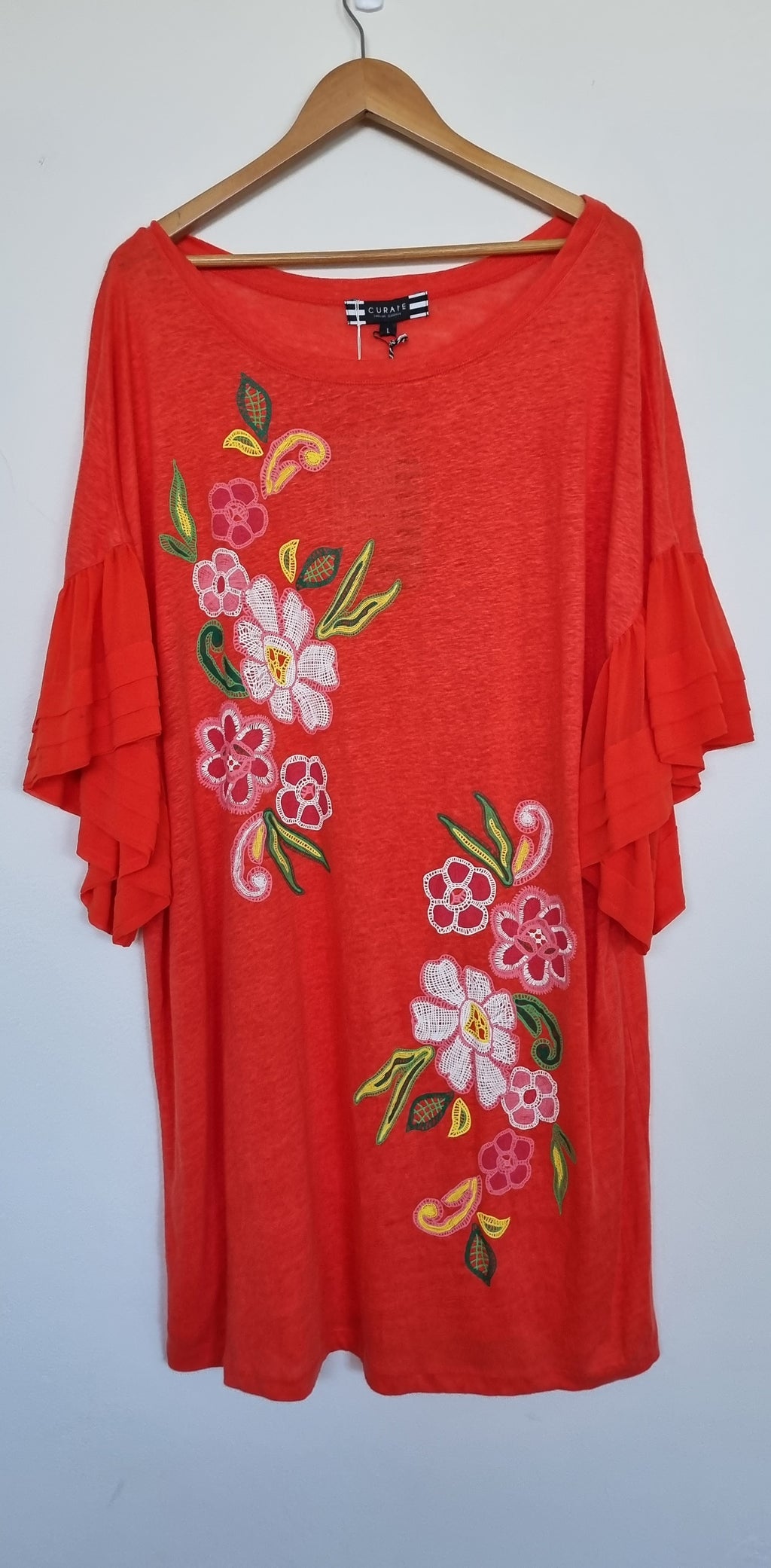 Curate Linen Floral T-Shirt Dress