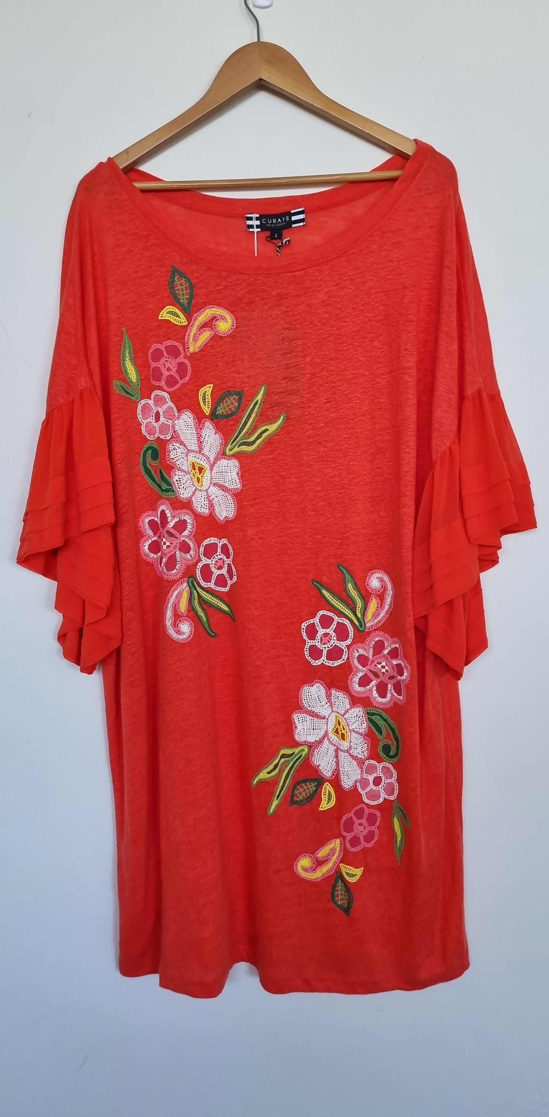 Curate Linen Floral T-Shirt Dress
