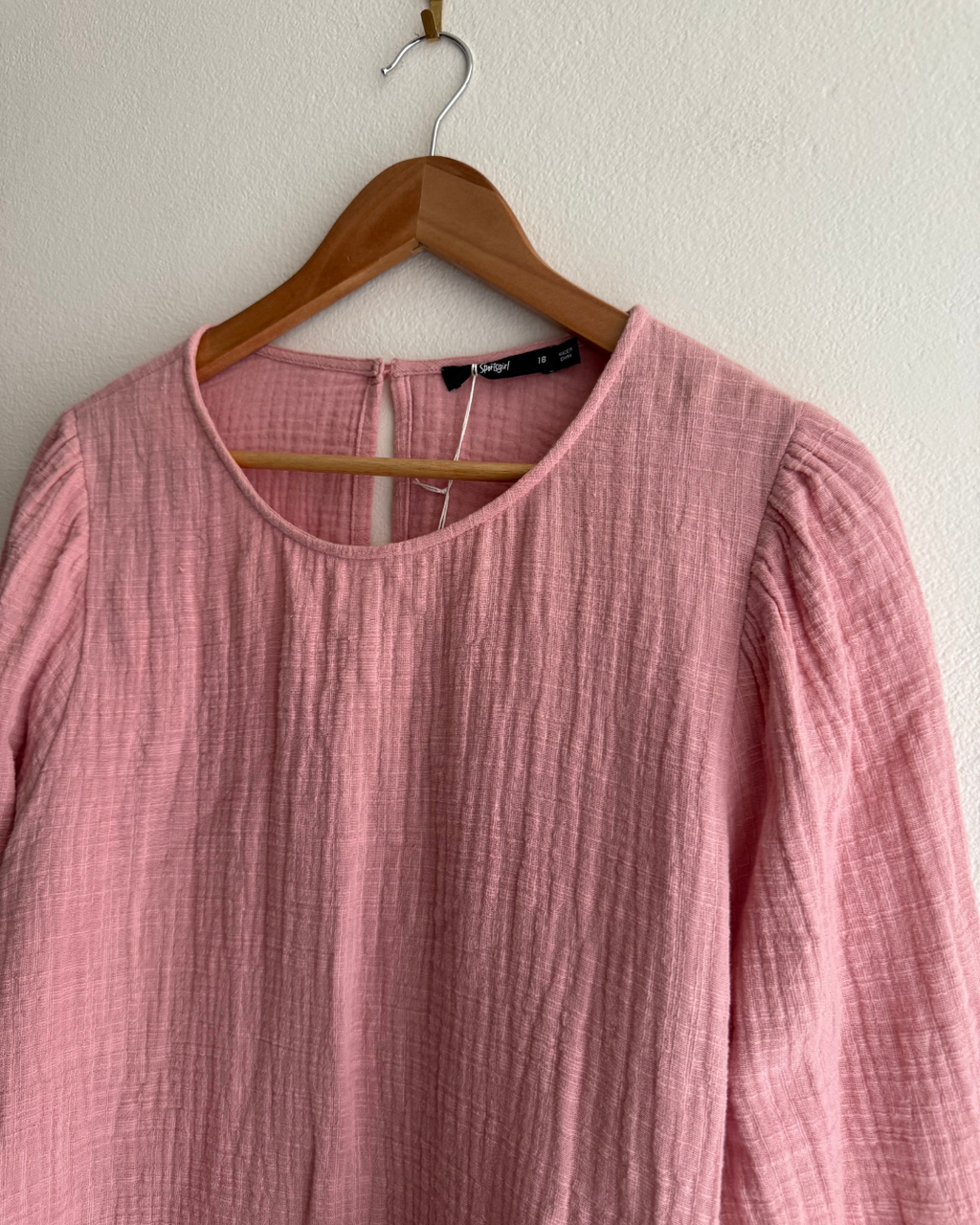 Sportsgirl Pink Cotton Gauze Top