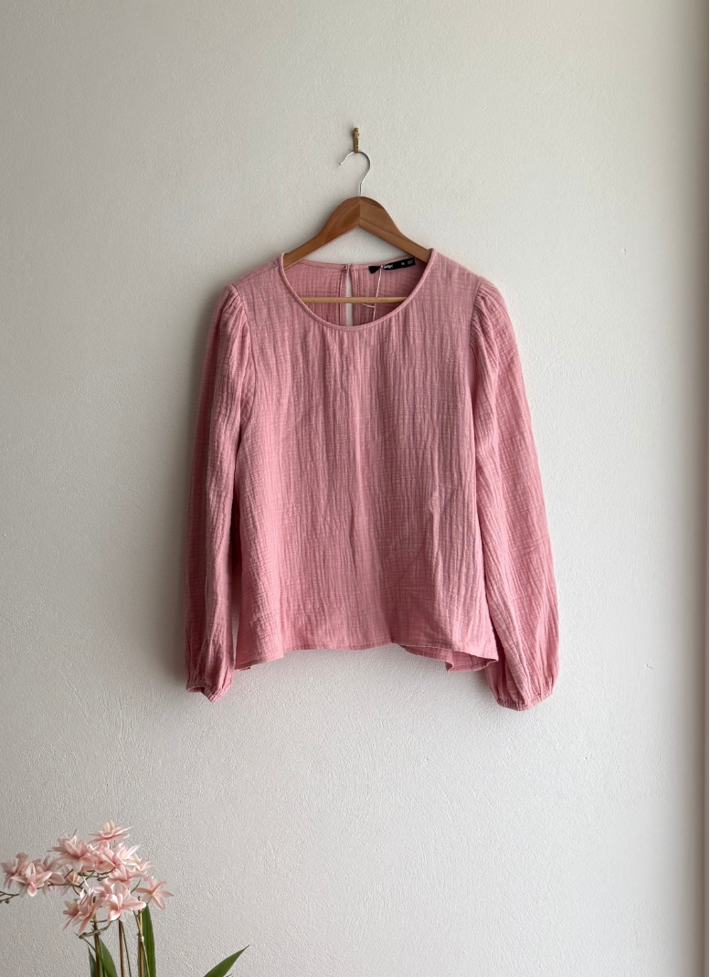 Sportsgirl Pink Cotton Gauze Top