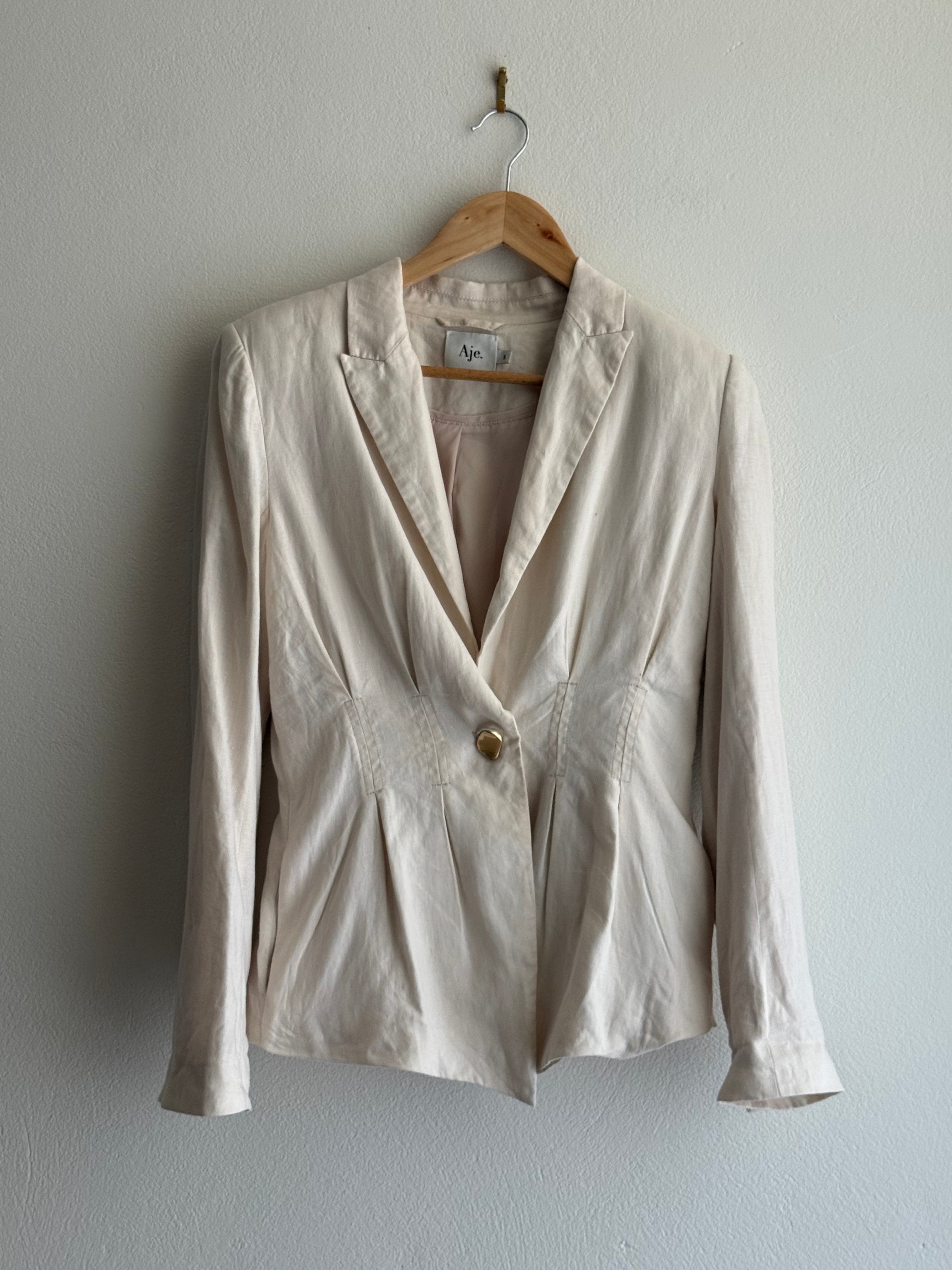 Aje Linen Blazer Jacket