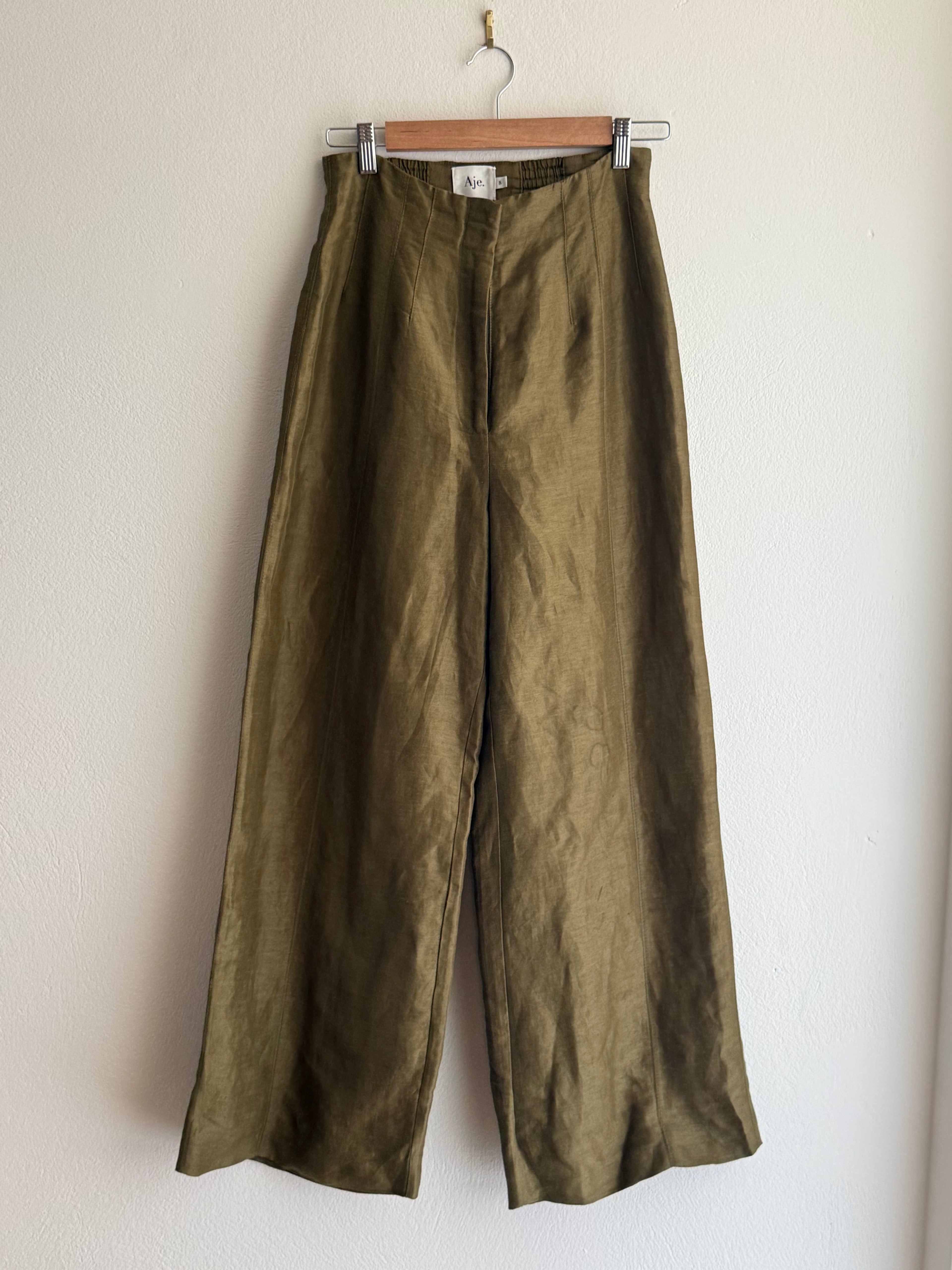 Aje Khaki Tailored Trousers
