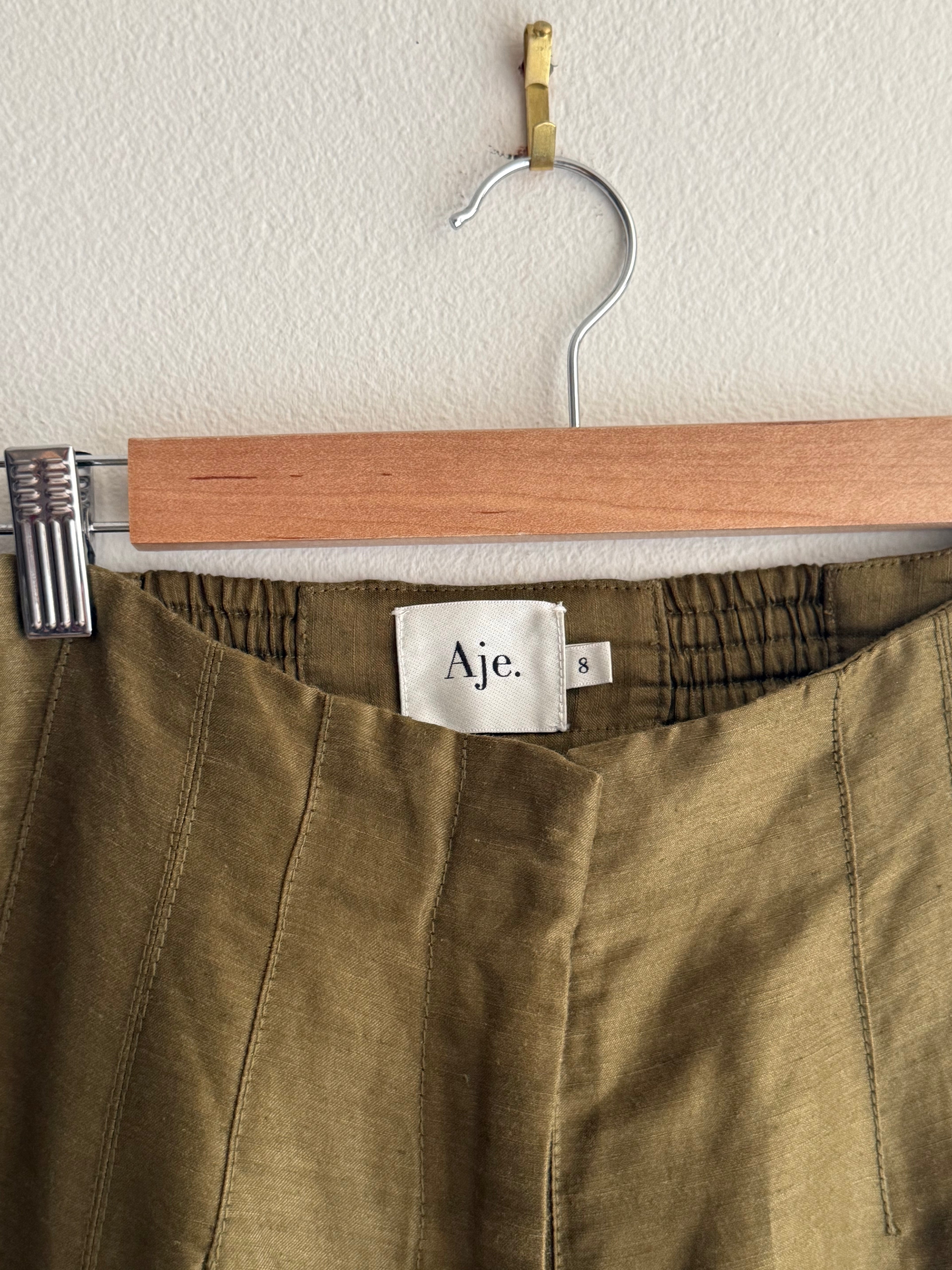 Aje Khaki Tailored Trousers
