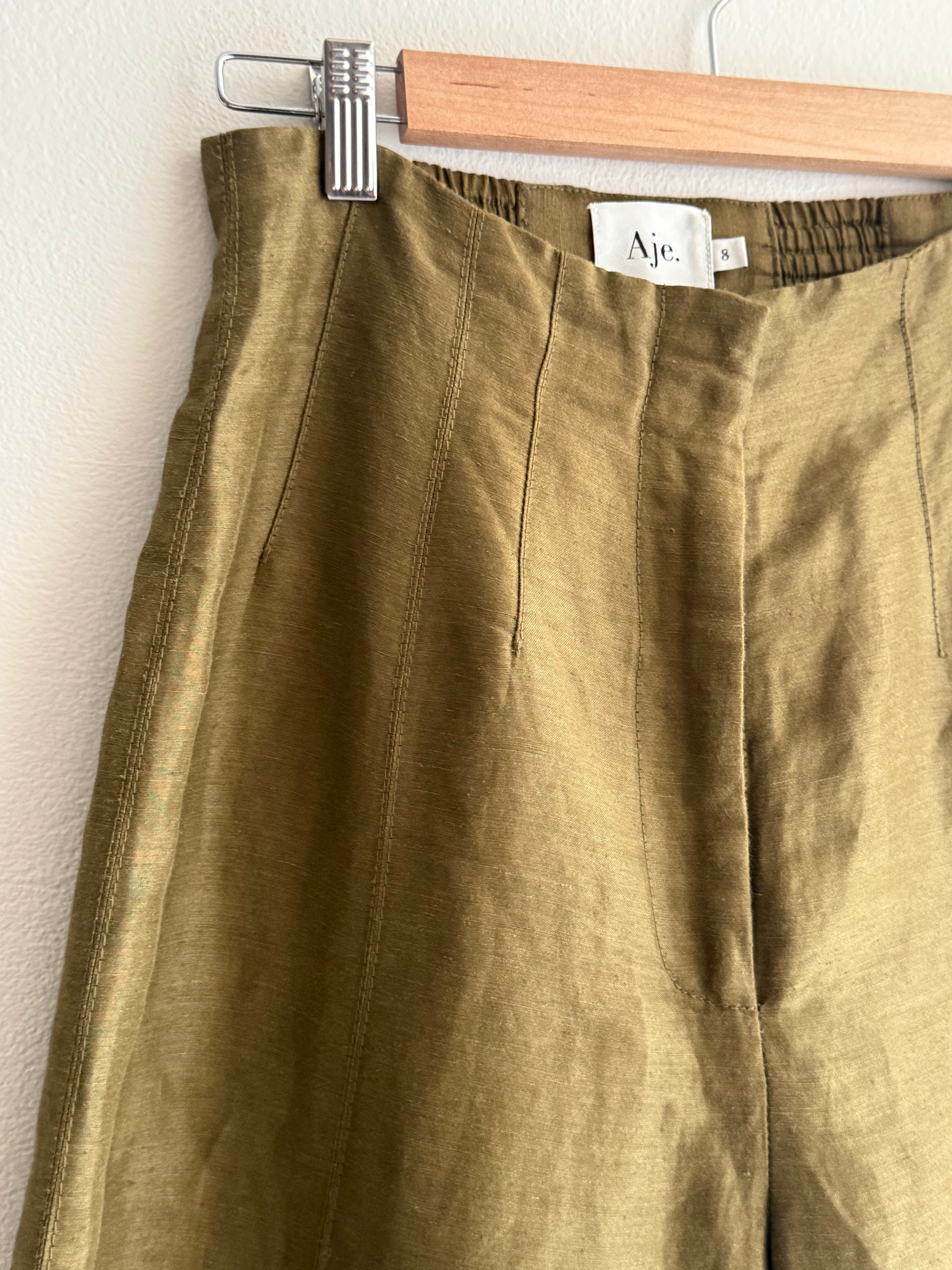Aje Khaki Tailored Trousers