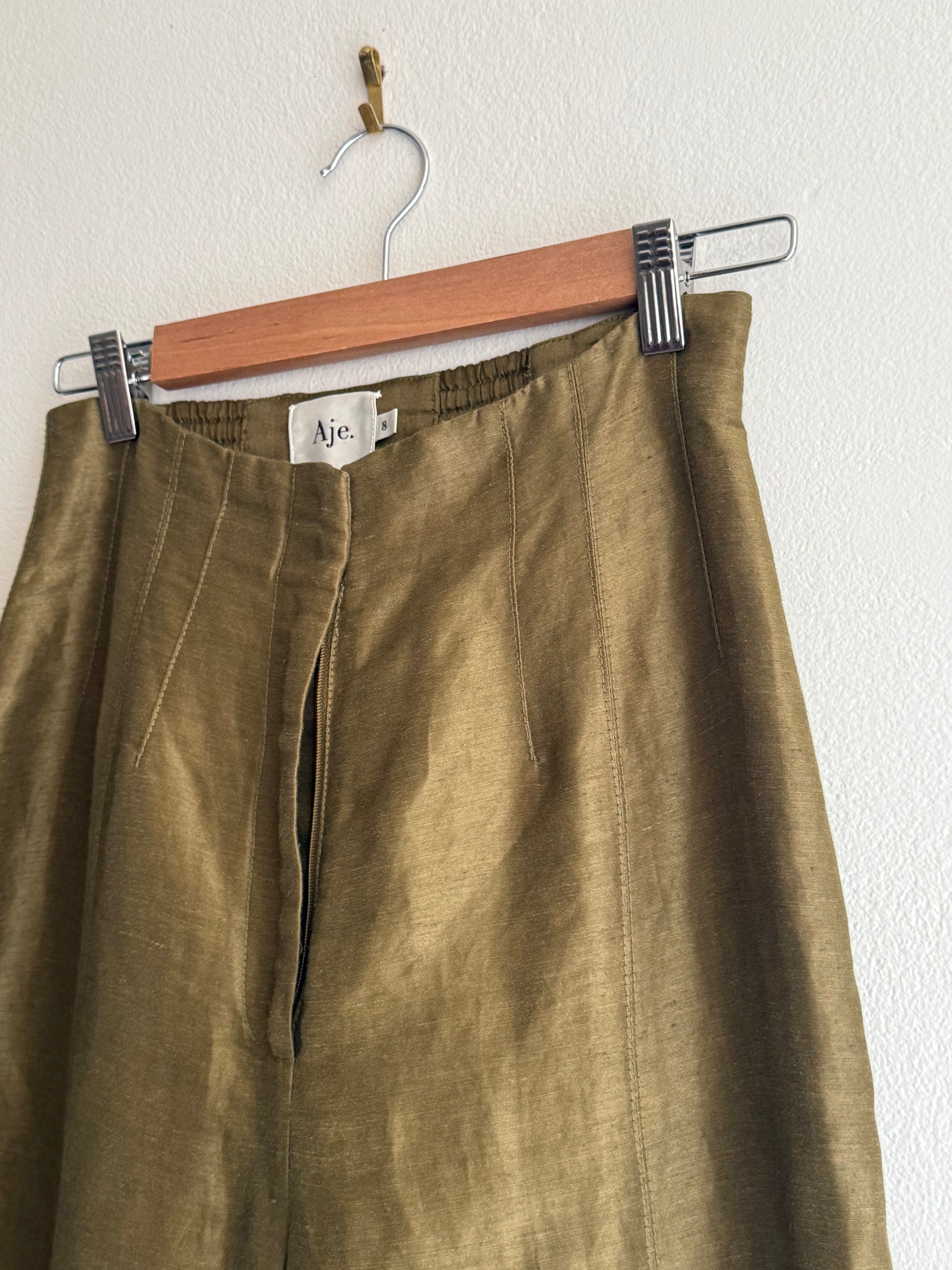 Aje Khaki Tailored Trousers
