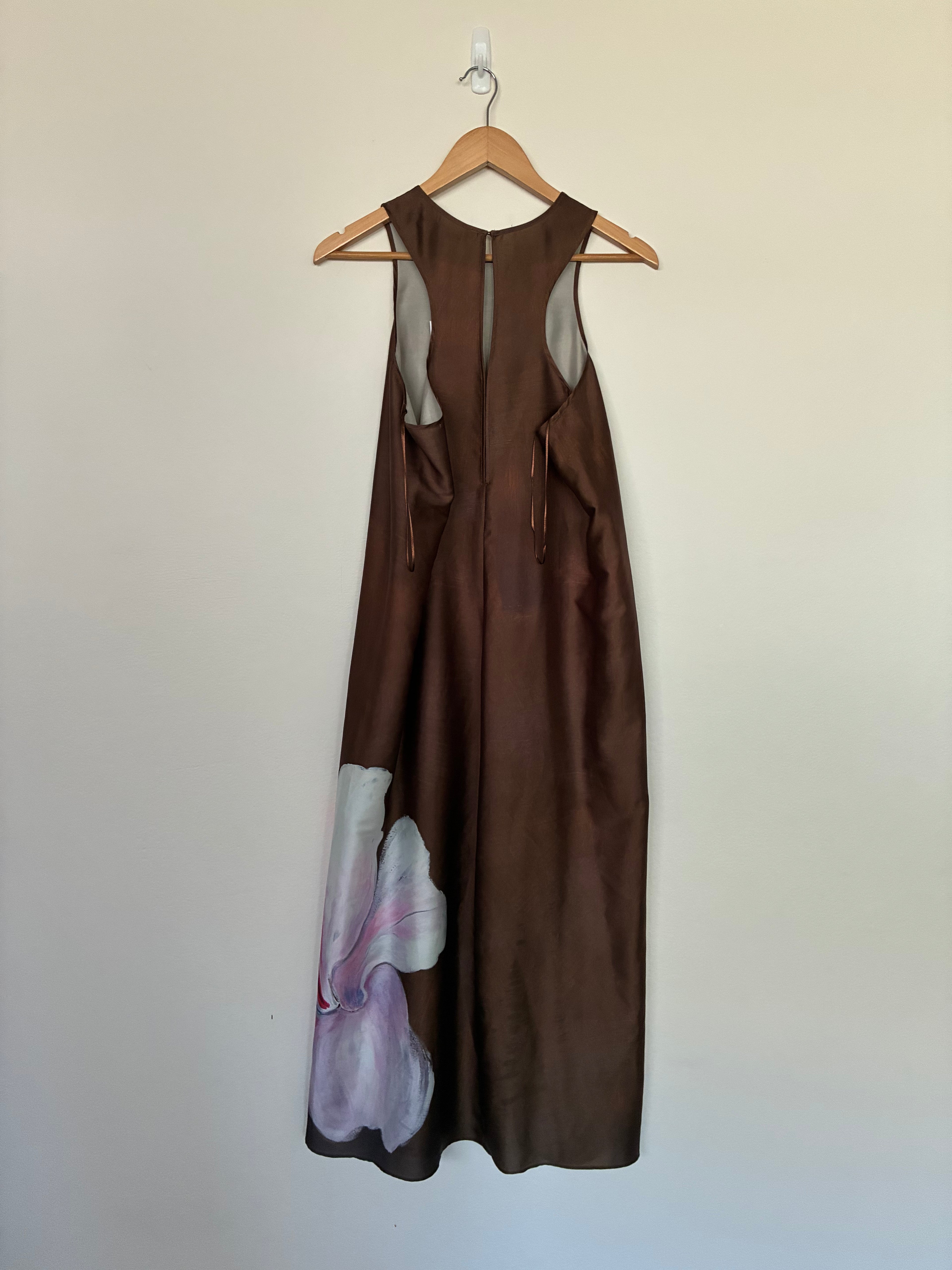 Zara Satin Floral Print Maxi Dress