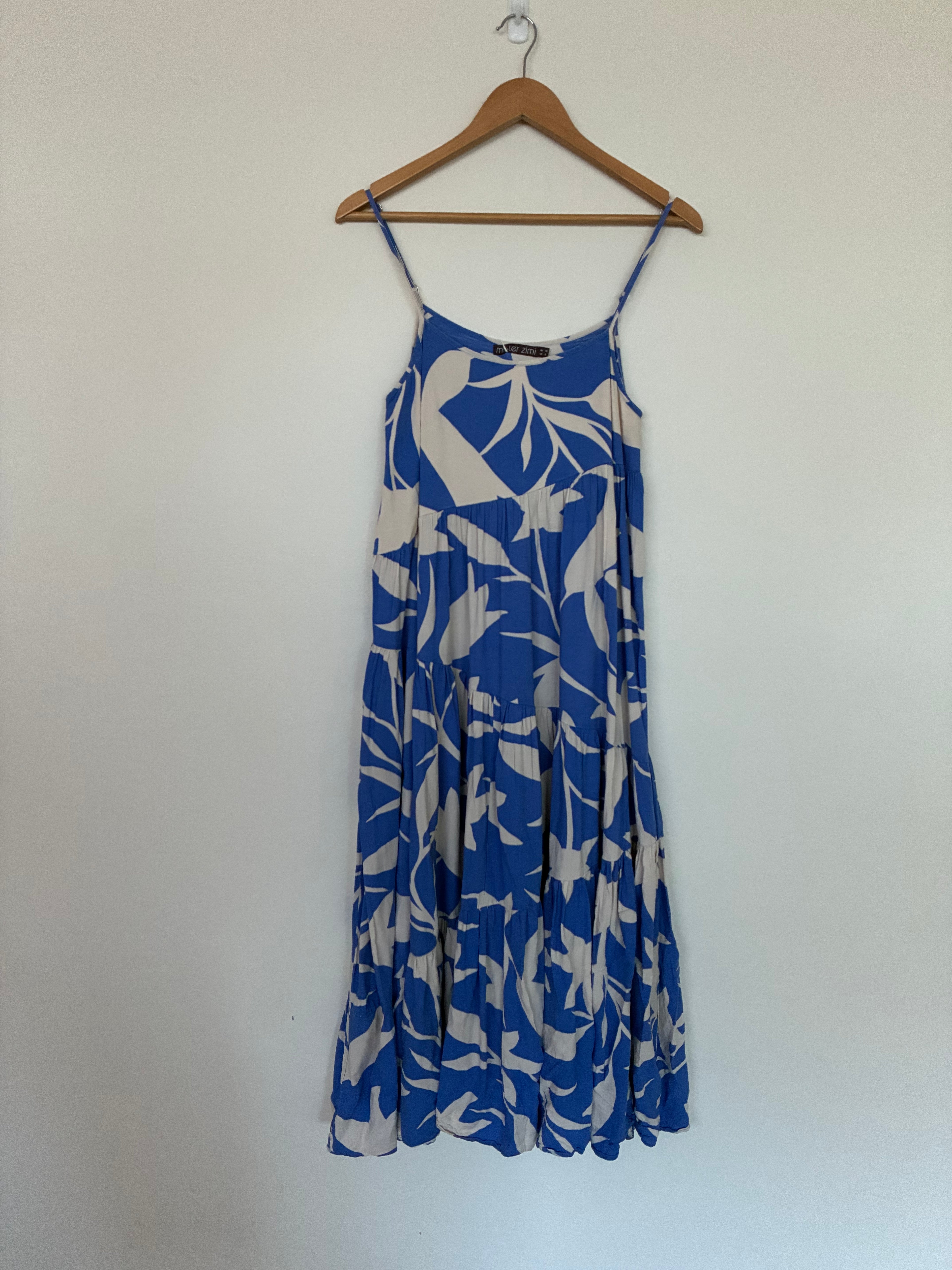 Mister Zimi Blue and White Floral Maxi Dress