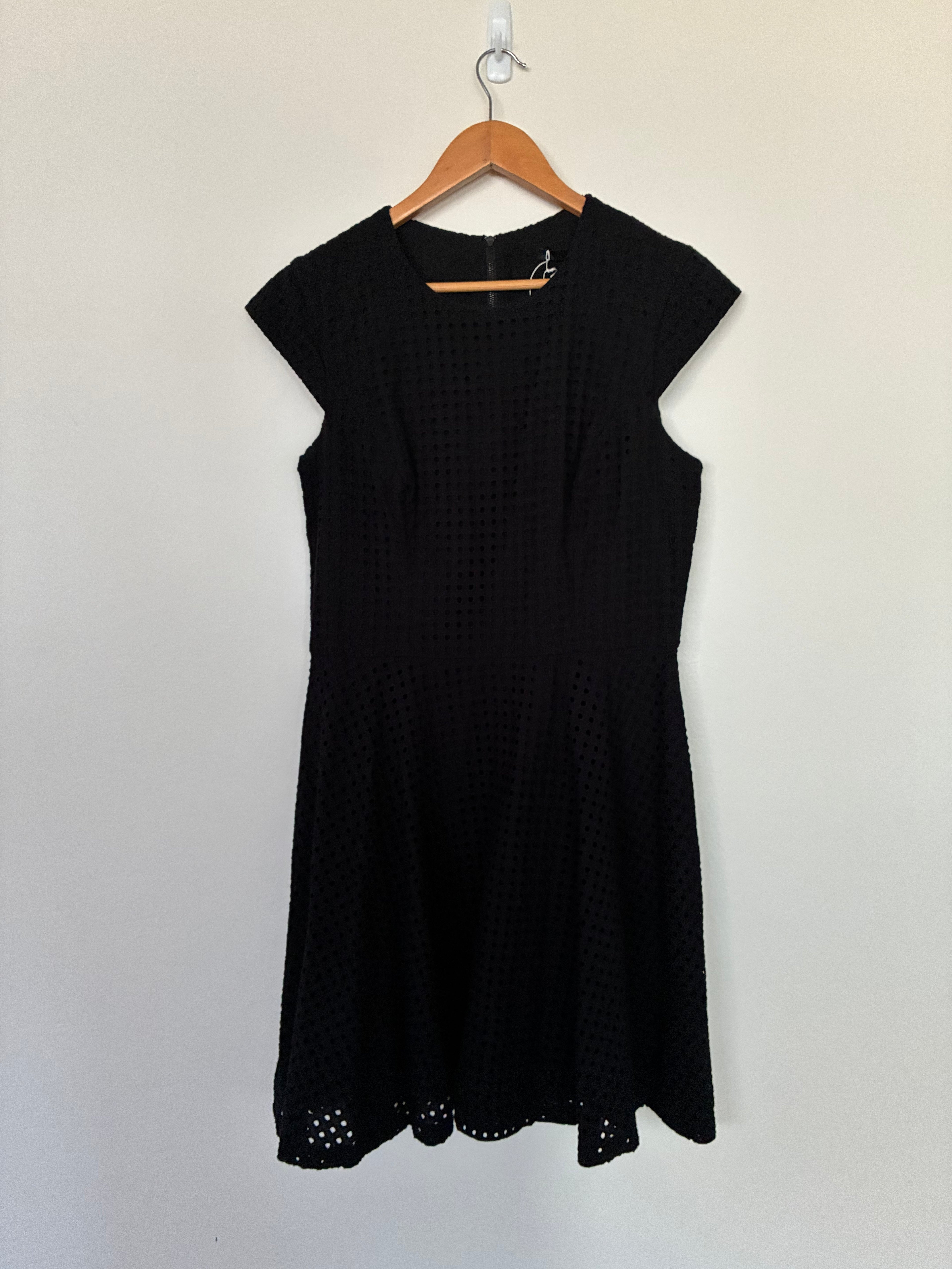 Cue in the City Grid Lace Fit & Flare Dress