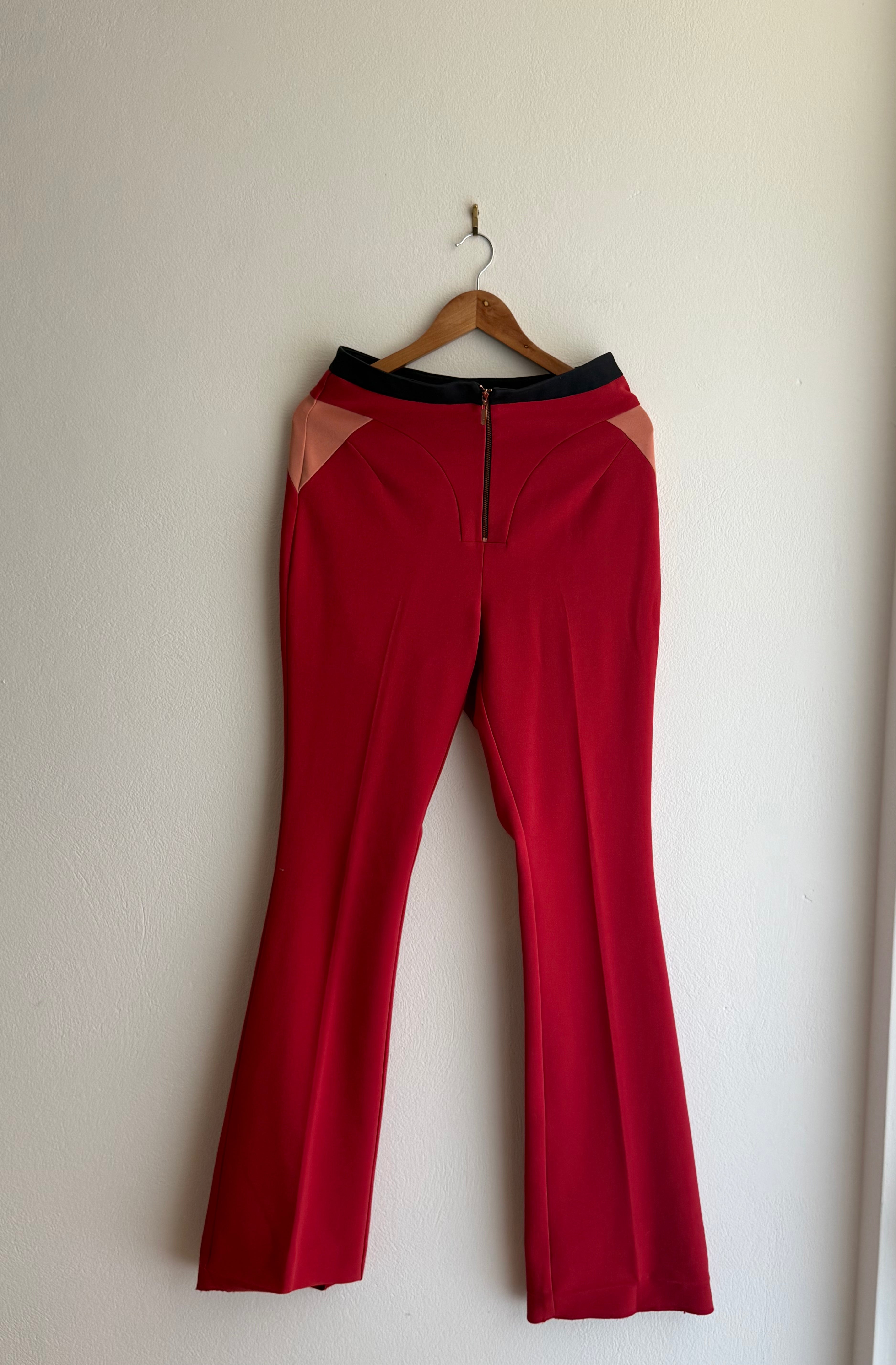 Cue Tailored Red Flared Pants