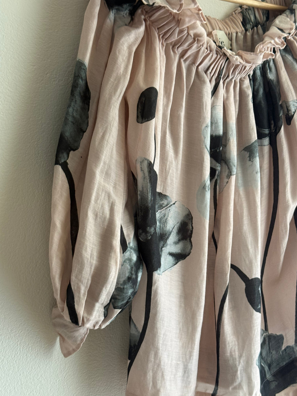 Aje Linen-Blend Off Shoulder Floral Top