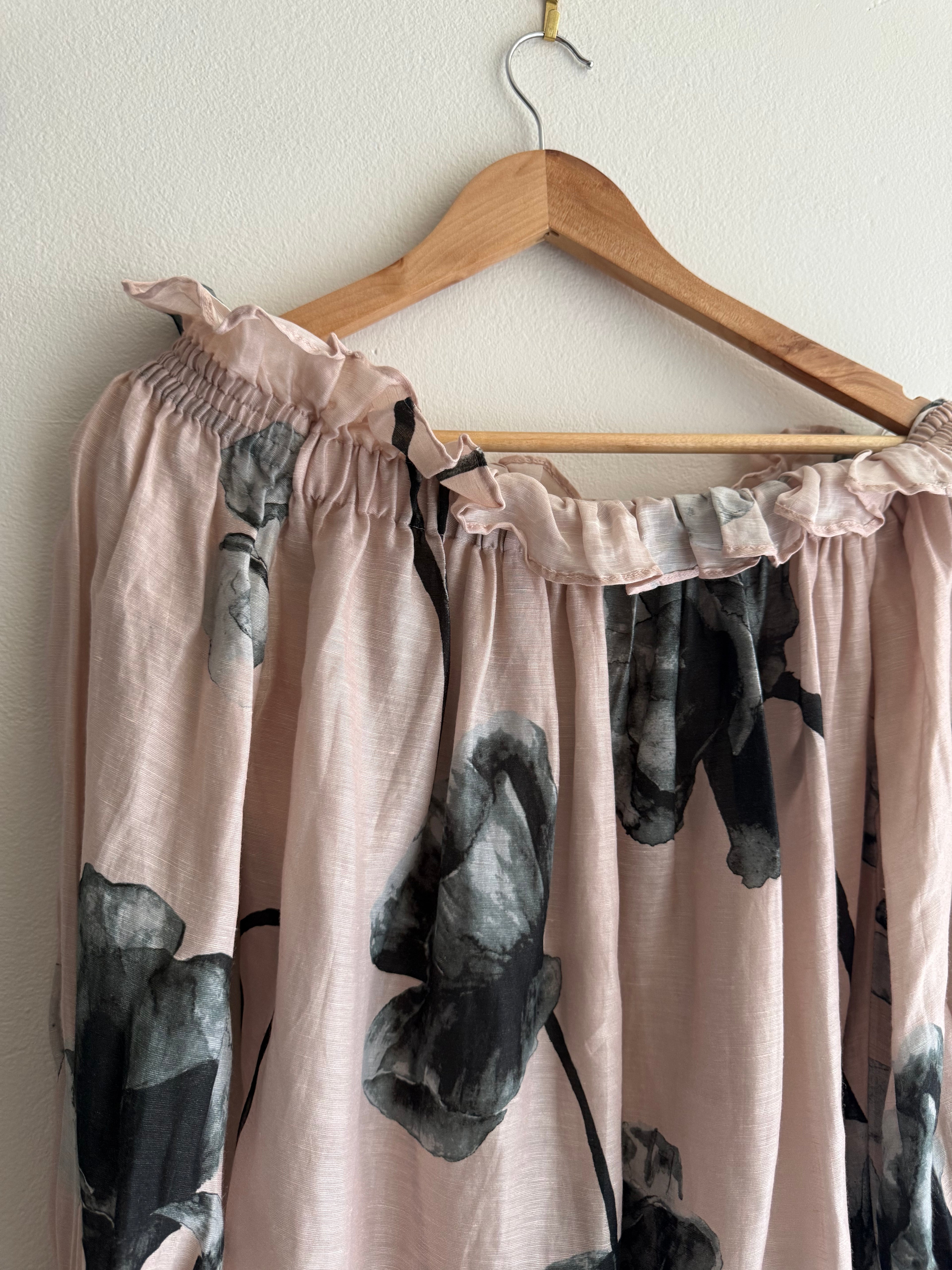 Aje Linen-Blend Off Shoulder Floral Top