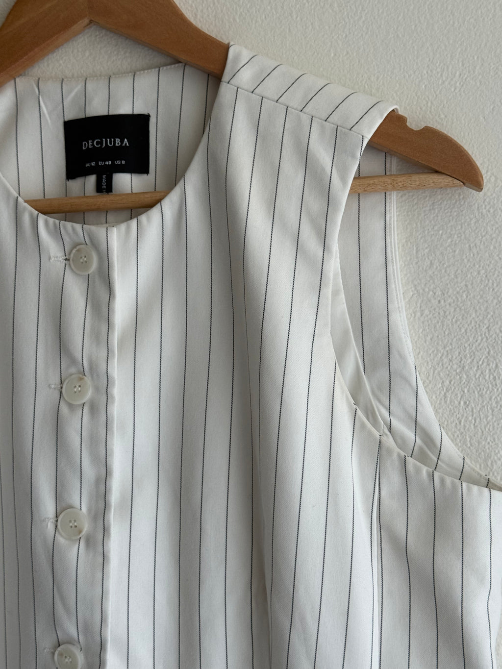 Decjuba Longline Pinstripe Vest Top
