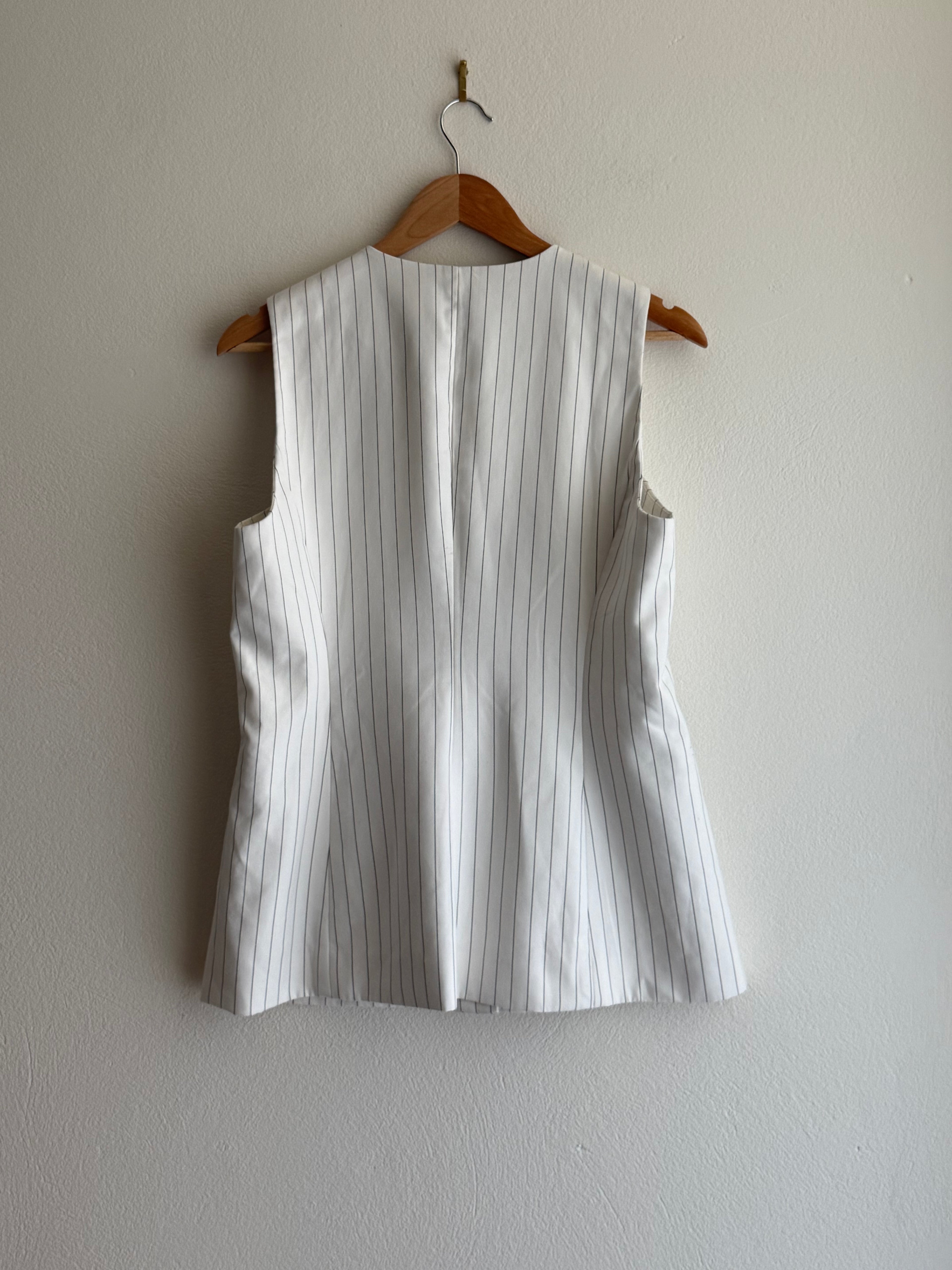 Decjuba Longline Pinstripe Vest Top