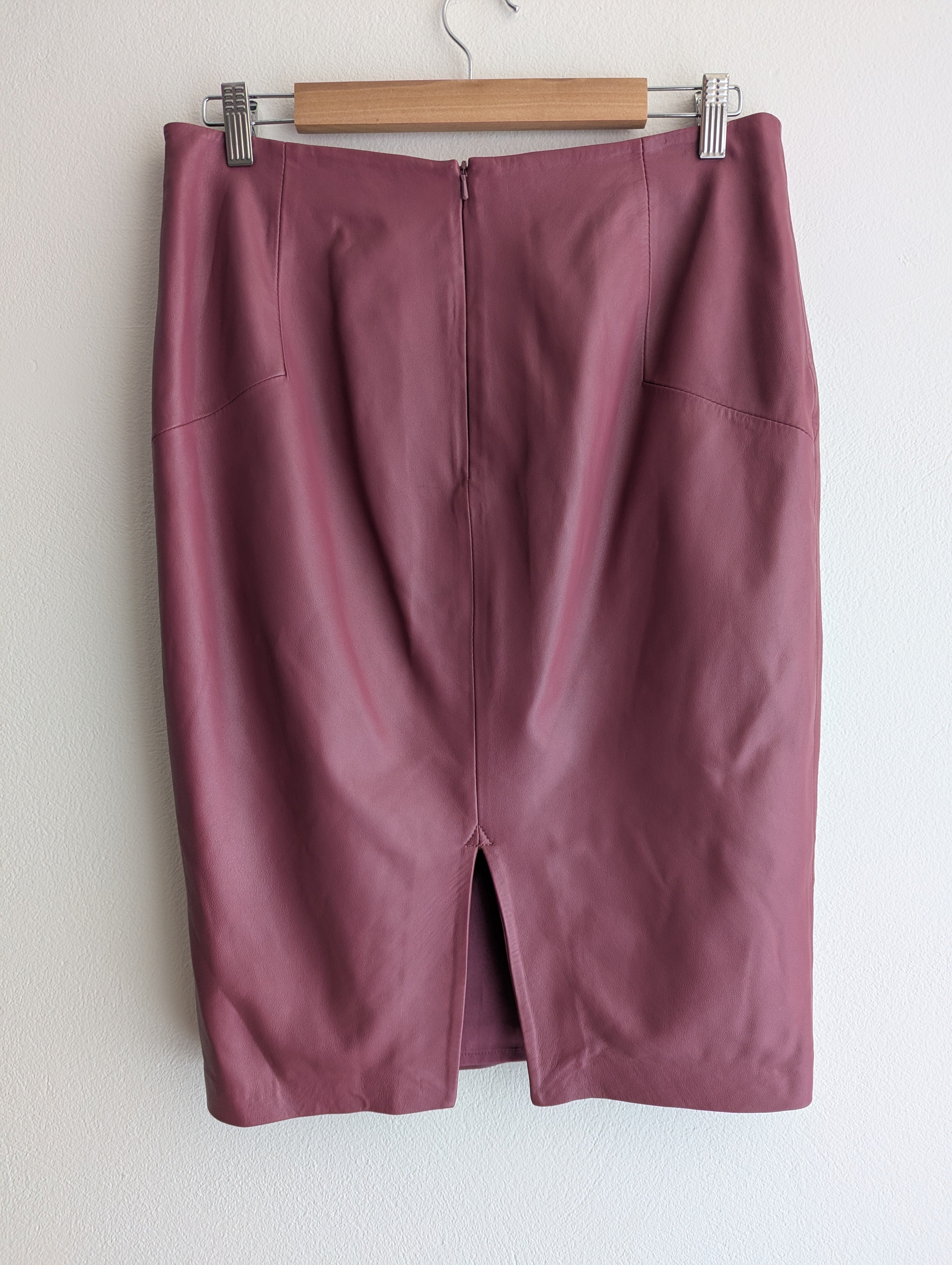 Portmans Burgundy Genuine Leather Skirt