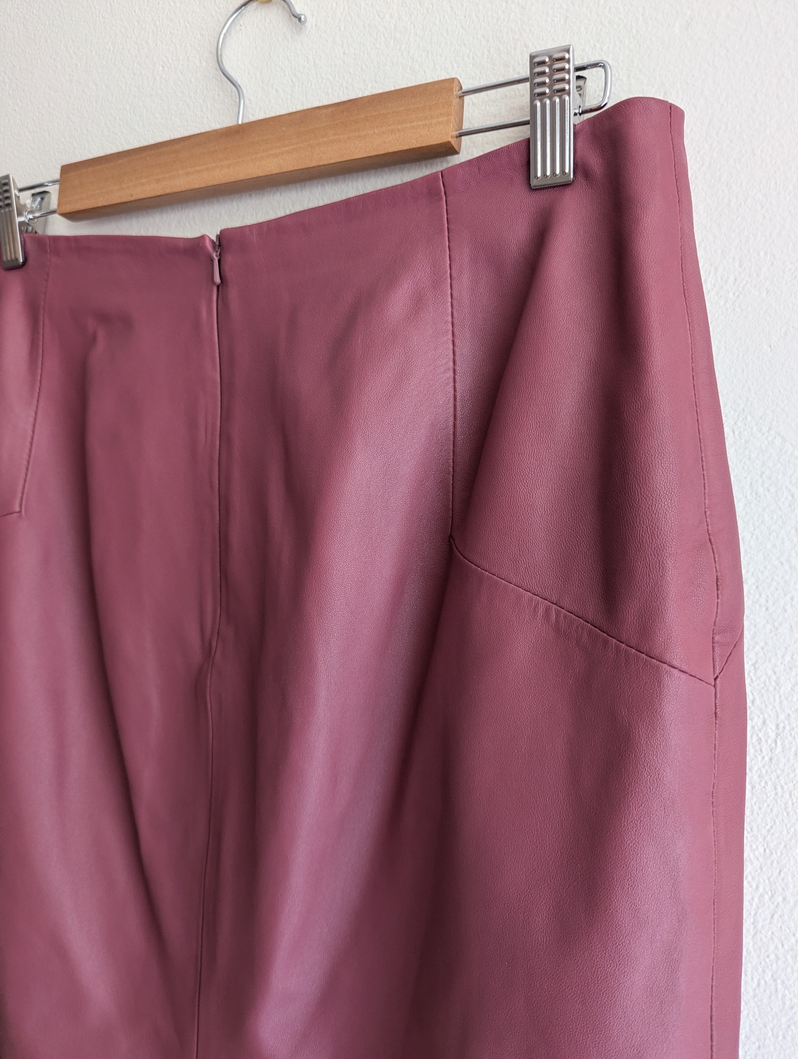 Portmans Burgundy Genuine Leather Skirt
