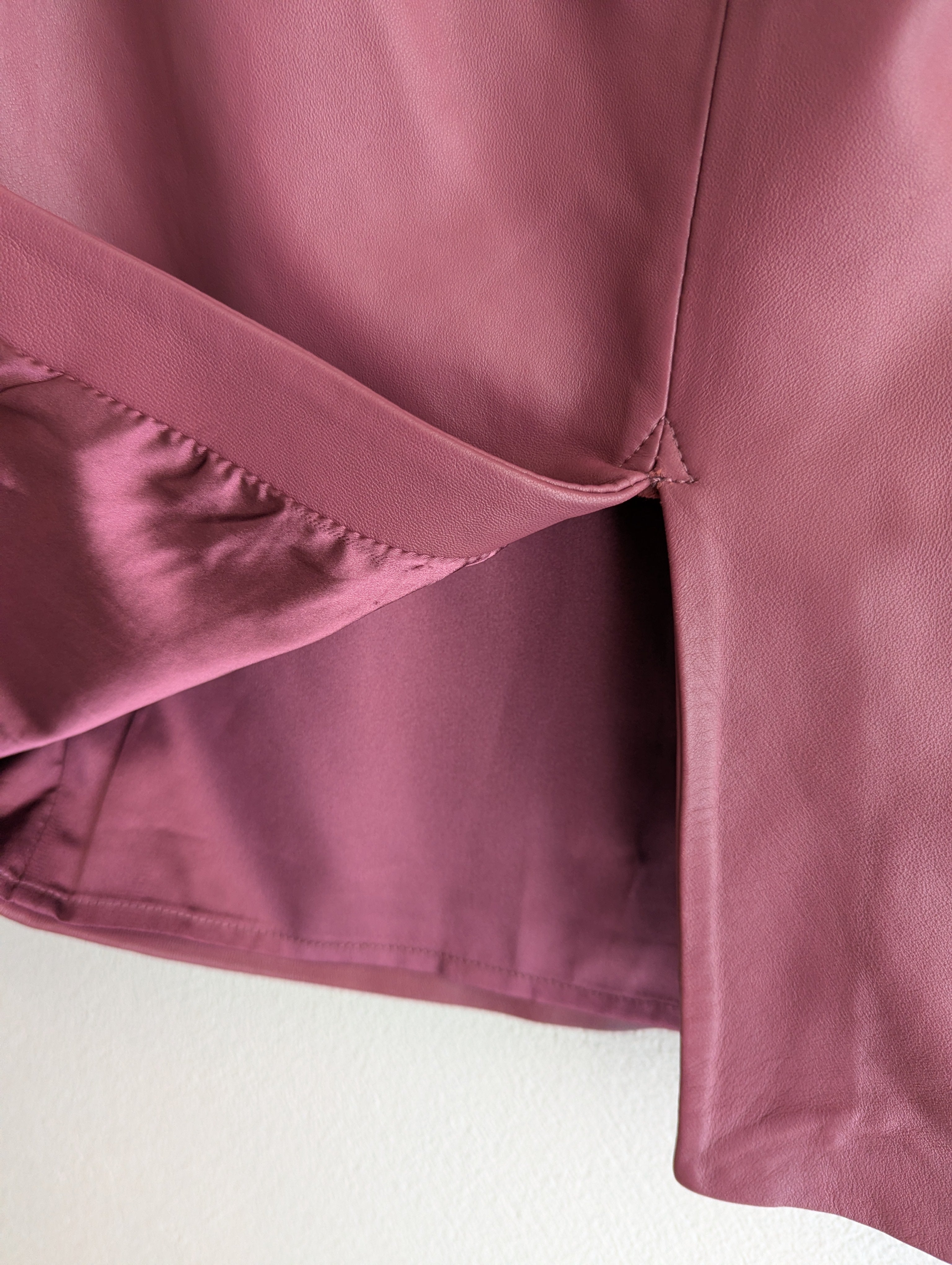 Portmans Burgundy Genuine Leather Skirt
